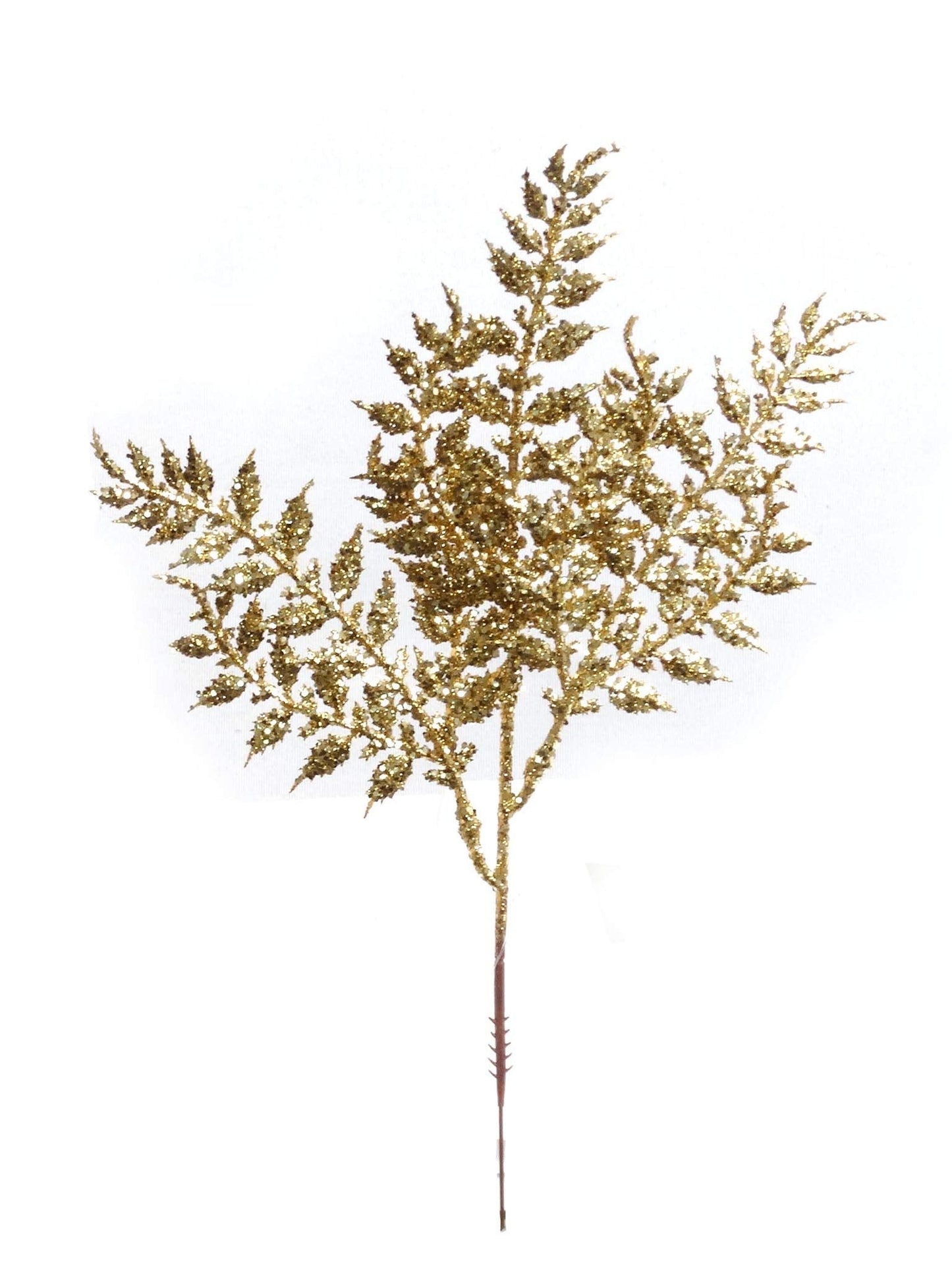 Larksilk Pine & Holly Berry Picks, 12 Pack with Ball & Gold Leaf, Red