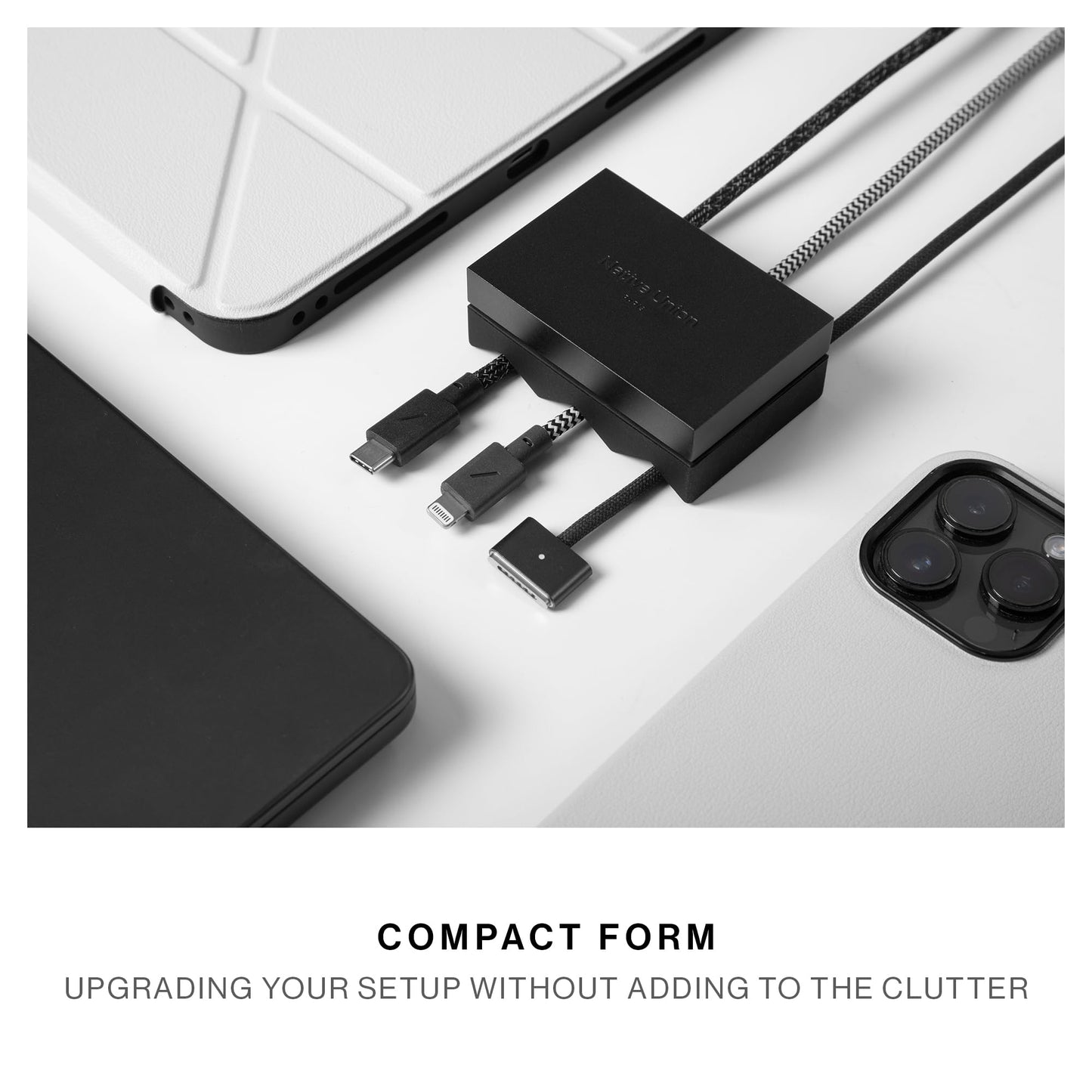 Native Union Weighter – Cable Weight/Holder Desk Accessory for Workspace or Nightstand – Non-Slip Cable Organizer – Metal and Silicone Design – for All Cables Including USB-C & Lightning (Black)