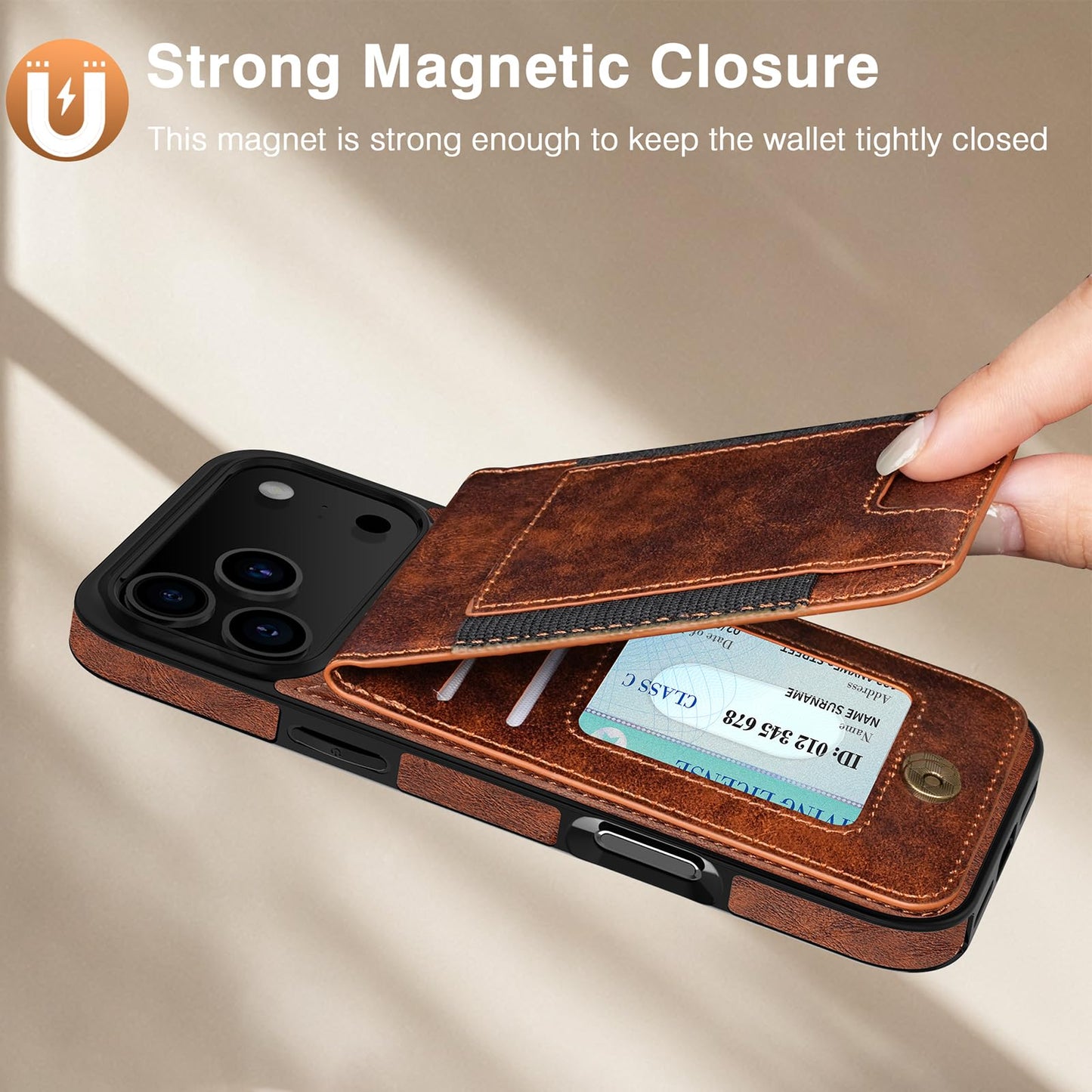 LOHASIC for iPhone 17 Pro Max Wallet Case with Card Holder, Women Men PU Leather RFID Blocking Credit Card Slots Kickstand Protective Cover Flip Phone Case for iPhone 17 ProMax 6.9" 2025 - Brown