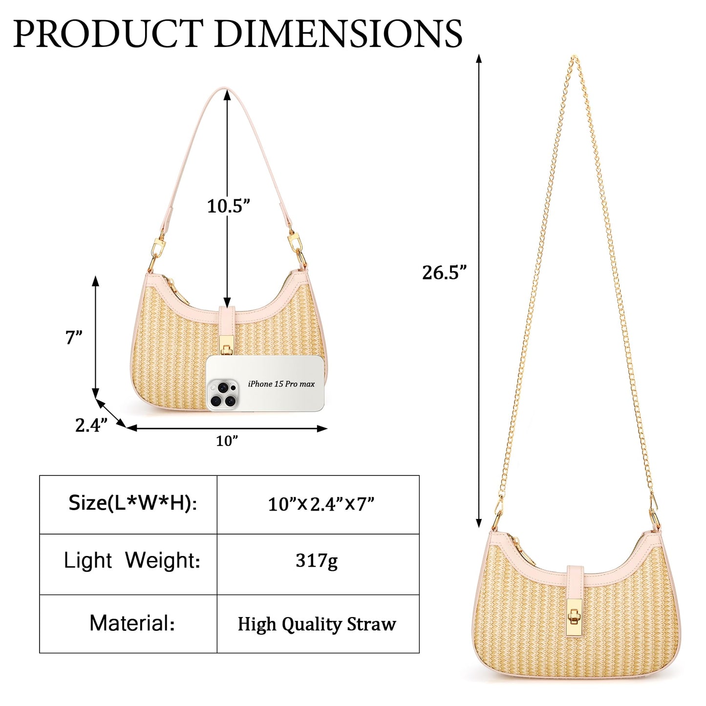 KKXIU Shoulder Bag for Women Cute Hobo Handbag and Vegan Leather Retro Small Clutch Purse with Zipper Closure
