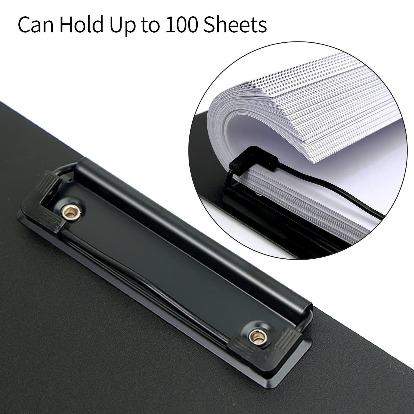 URbantin A4 Clipboard Folder,10 Pack Foldable Clipboards with Pocket for Business,Office,School or Restaurant (Black)