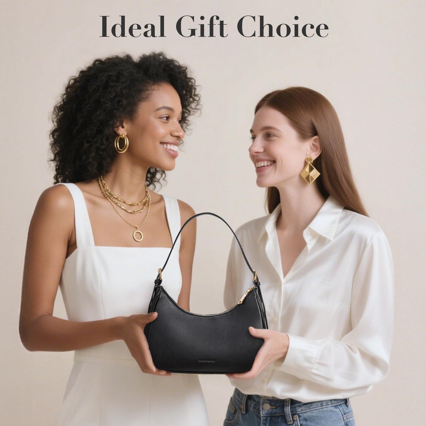 Missnine Purses for Women, Shoulder Bag Small Handbags Vegan Leather Underarm Bags Trendy Hobo Cute Clutch Purse with Adjustable Strap, Coffee