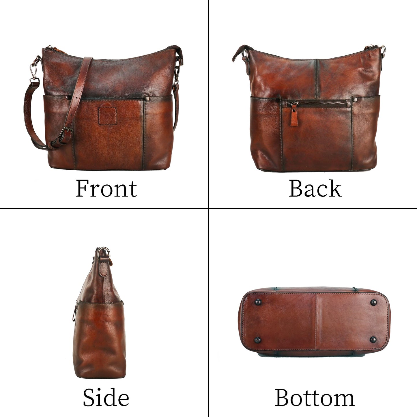 LETEULO Hobo Bag for Women Crossbody Bag Purse and Handbag Leather Shouler Bags Large Capacity (Coffee)