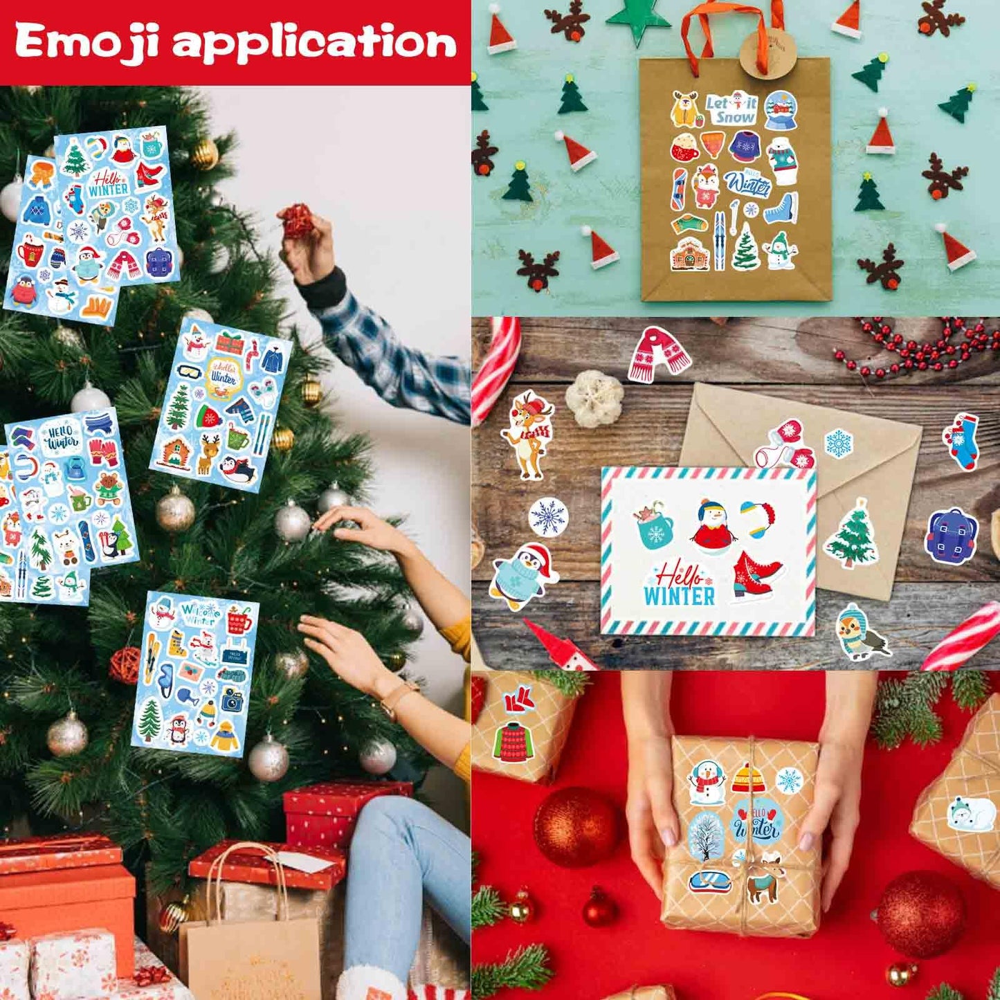 564 PCS Winter Stickers for Kids, Hello Winter Theme Stickers with Christmas Tree Snowman Snowflake Penguin, Winter Holiday Stickers for Gifts Christmas Party Favors