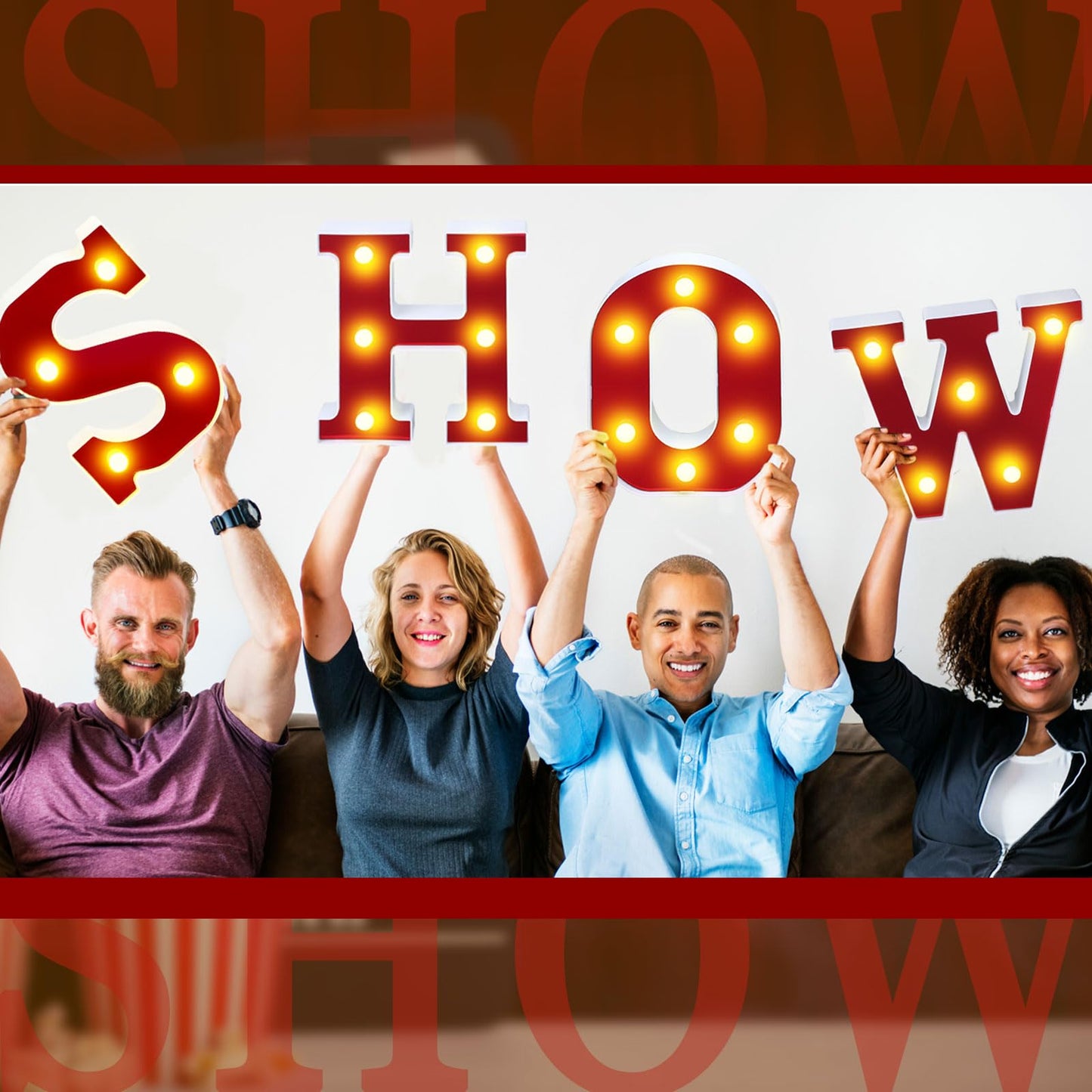 Aurelema Show 6.3" Light up Letters Sign Party Decorations Battery Powered Marquee Lighted Sign LED Alphabet Letter Lights for Night Party Tabletop Decor Supplies
