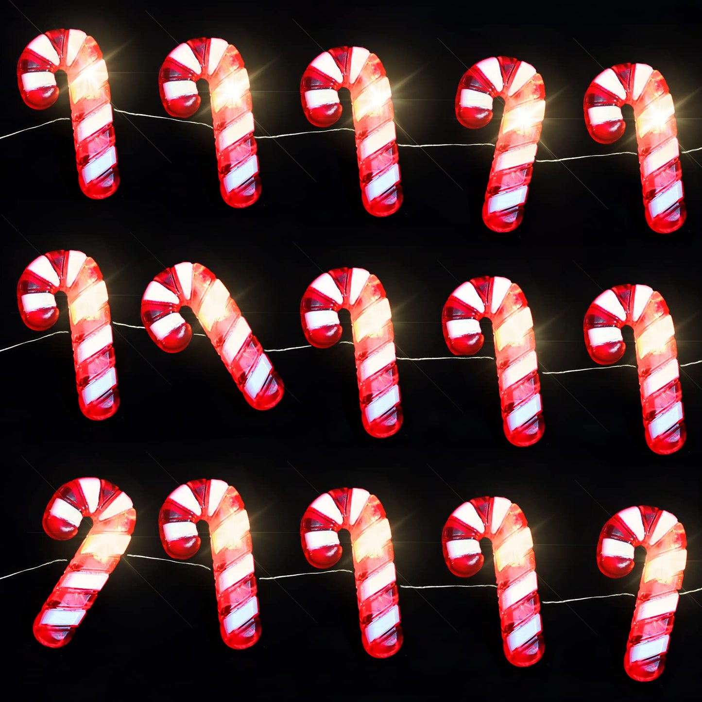Impress Life Holiday Candy Cane String Lights, 10ft 20 LED 3D Plus Twinkle Lights, USB & Battery-Powered with 8 Flicker Modes Remote for Bedroom, Porch, Wedding, Birthday, St. Nikolas Day, Christmas