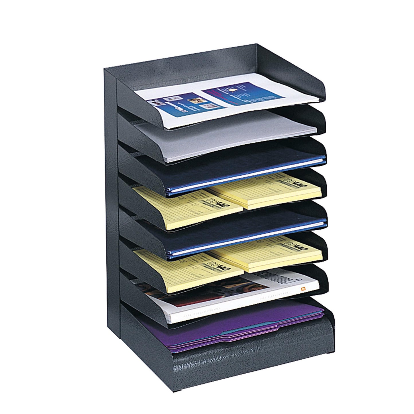 Safco Desk Organizer, 8 Shelves, Office and Classroom Mailbox, Mail Sorter, Commercial Grade Steel, Black