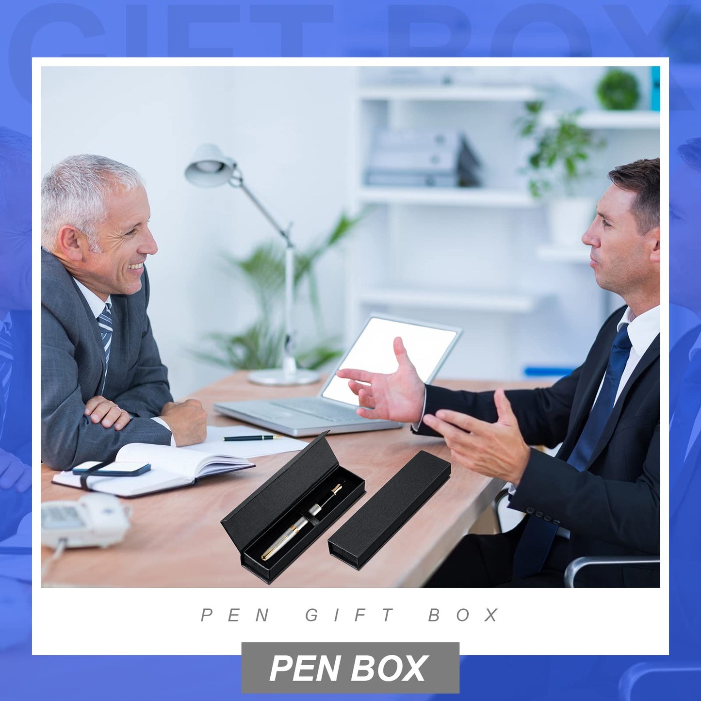 Gersoniel 6 Pcs Pen Boxes Gift Empty Black Pen Case with Cushion Cardboard Box Display Case for Jewelry Gift Birthday Souvenir Presentation Business Christmas Office Supplies
