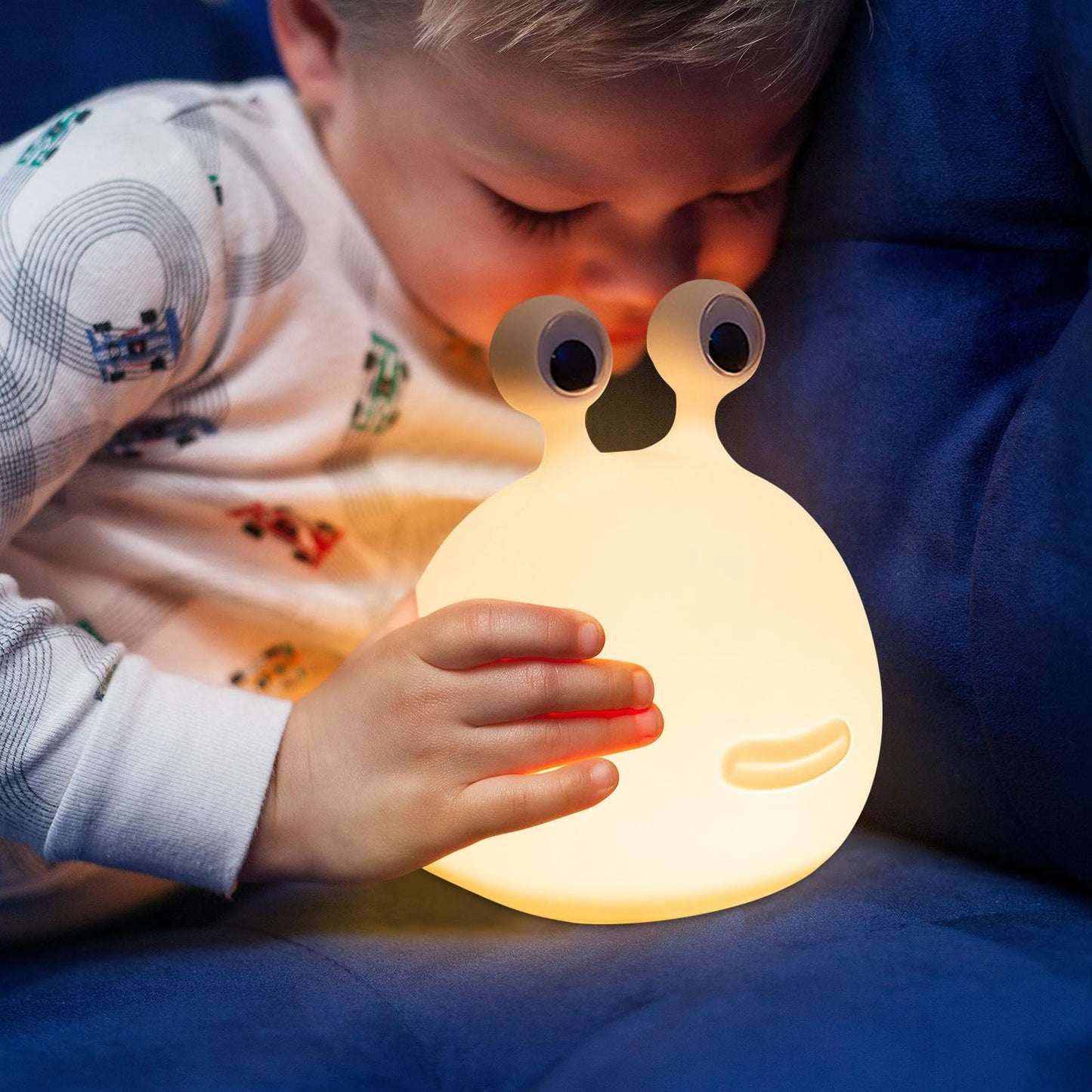 Yesinaly Cute Slug Night Light - Funny Kid Night Light for Bedroom Decor, Touch Soft Silicone Lamp for Birthday Gifts Room Decorations