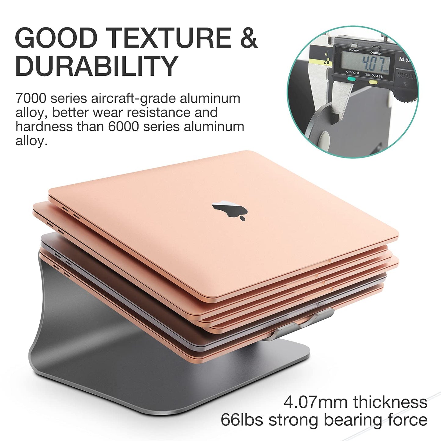 Bestand Laptop Stand Aluminum Cooling Computer Stand Holder for Apple MacBook Air Pro 11-16" Laptops (Gray)