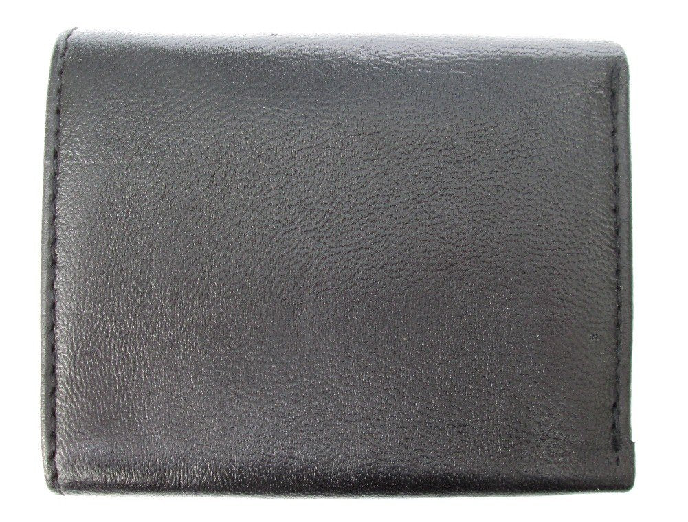 Dangerous Threads Mens Black Leather Wallet Lamb Classic Trifold 731