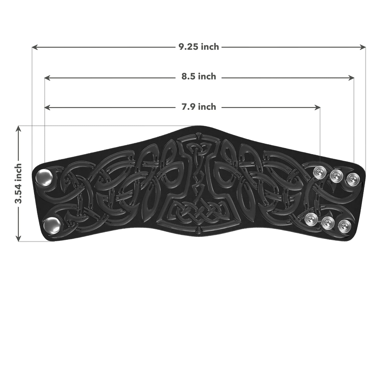 Stahlgilde 100% Real Leather Viking Cuff Bracelet - Handmade Mjolnir Thor's Hammer Black Wristband - Gift for Men Women - Genuine Leather Viking Punk Lv Axe Сuffs - Size M for wrist 6.5"-7.5" 90mc