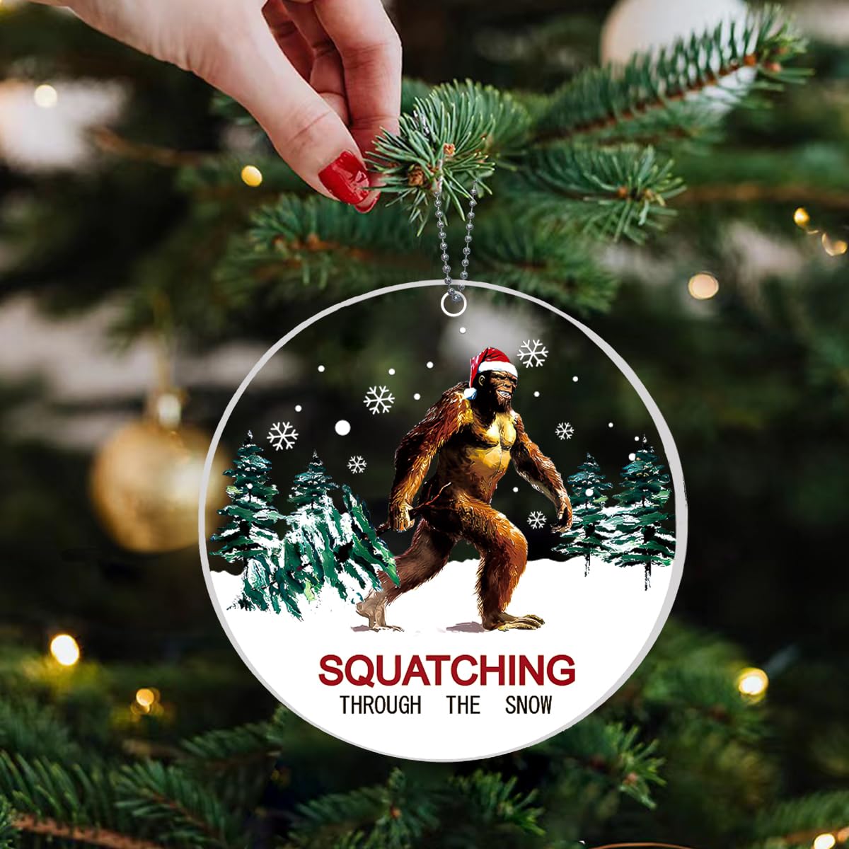 Bigfoot Ornament, Funny Sasquatch Ornaments for Christmas Tree, Unique Big Foot Ornament - Bigfoot Gifts, Big Foot Sasquatch Gifts for Men Women