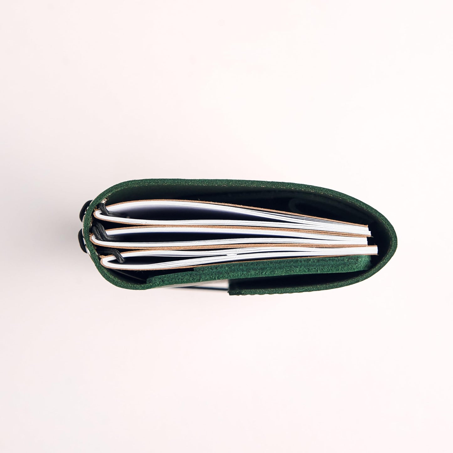 TORAKIP Genuine Leather A6 Journal Cover β Refillable Handmade Notebook Cover with 3 Elastic Bands, Pen Loop & Card Pockets β Travel Diary Case Fits A6 4.1" x 5.8" Notebooks (Paper Not Included), Green