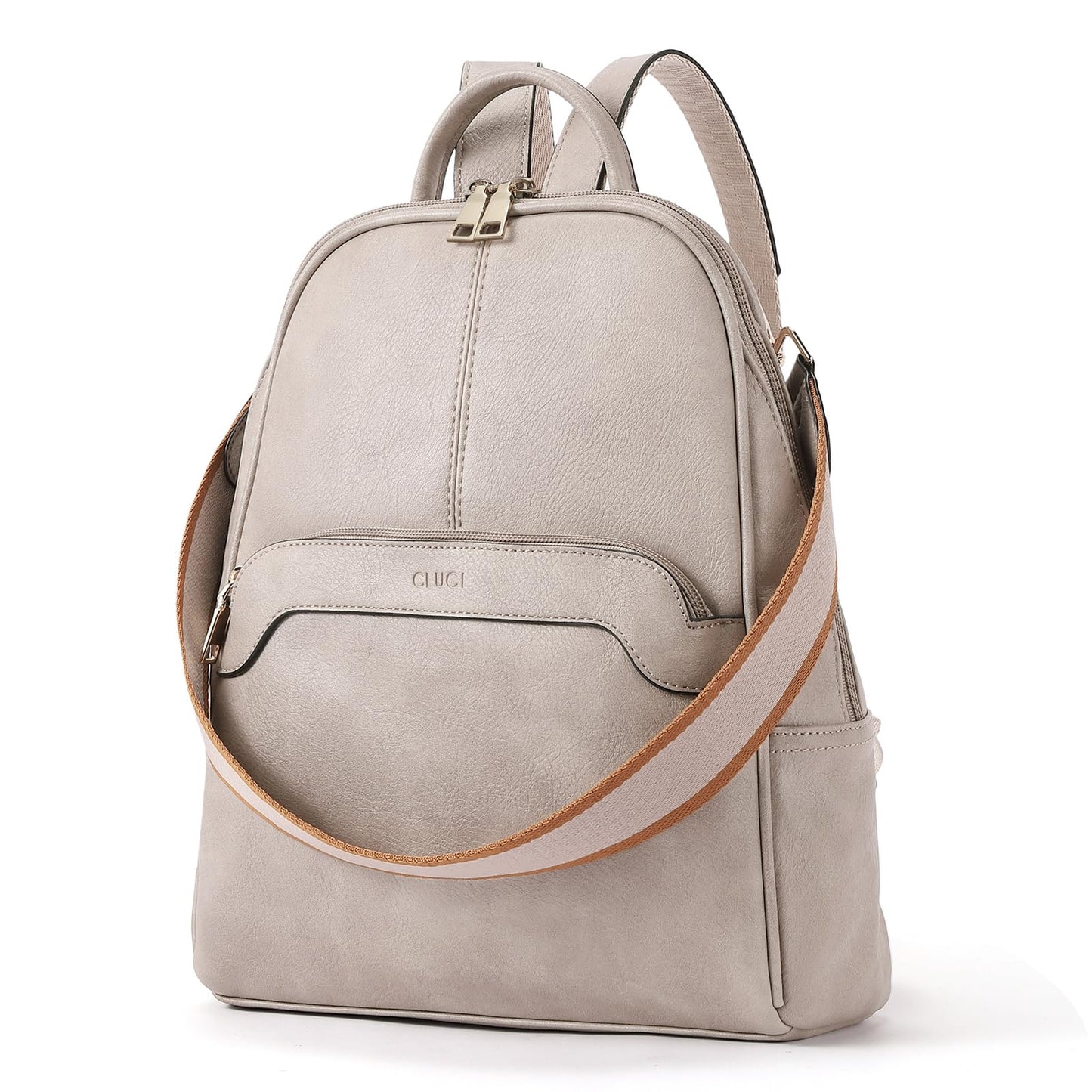 CLUCI Small Backpack for Women, Womens Backpack PU Backpack Purse for Women Leather Convertible Travel Backpack Shoulder Bags