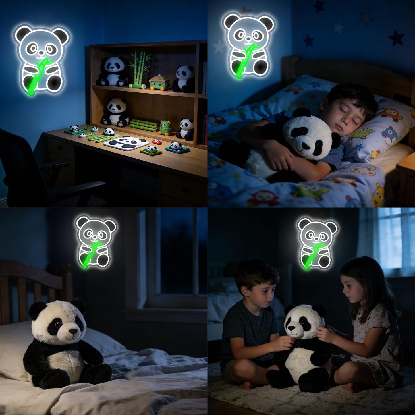 Panda Neon Sign, Cute Dimmable Led Neon Night Lights Up Animal Decor for Bedroom Living Room Man Cave Home Bar Wall Decoration, Birthday Party Christmas Kids Girls Boys Adults Gifts (Panda)