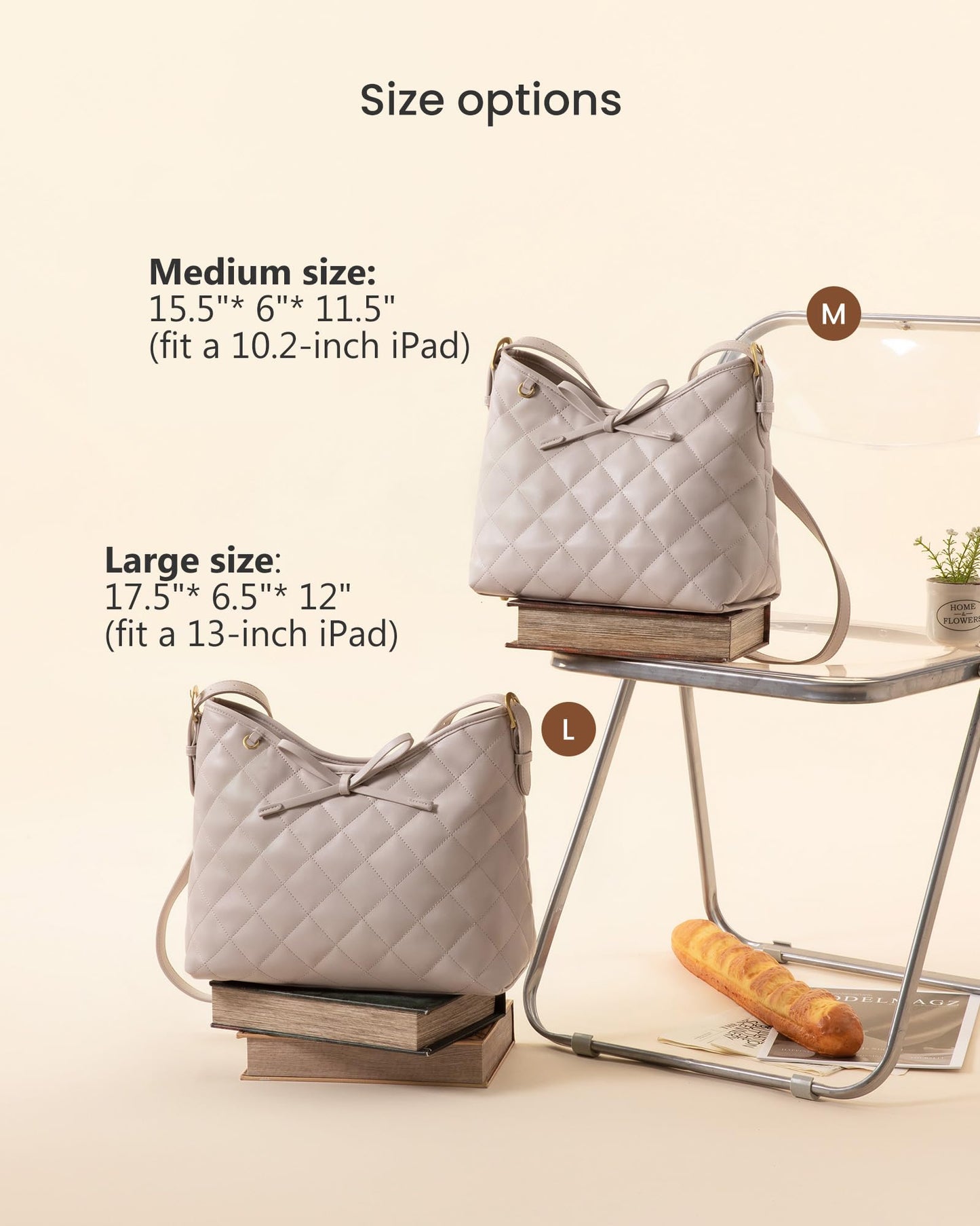 LOVEVOOK Purses for Women Soft Leather Hobo Handbags Diamond Pattern Quilted Crossbody Bag Designer Carteras Para Mujer Bucket Purse, Solid-Nude