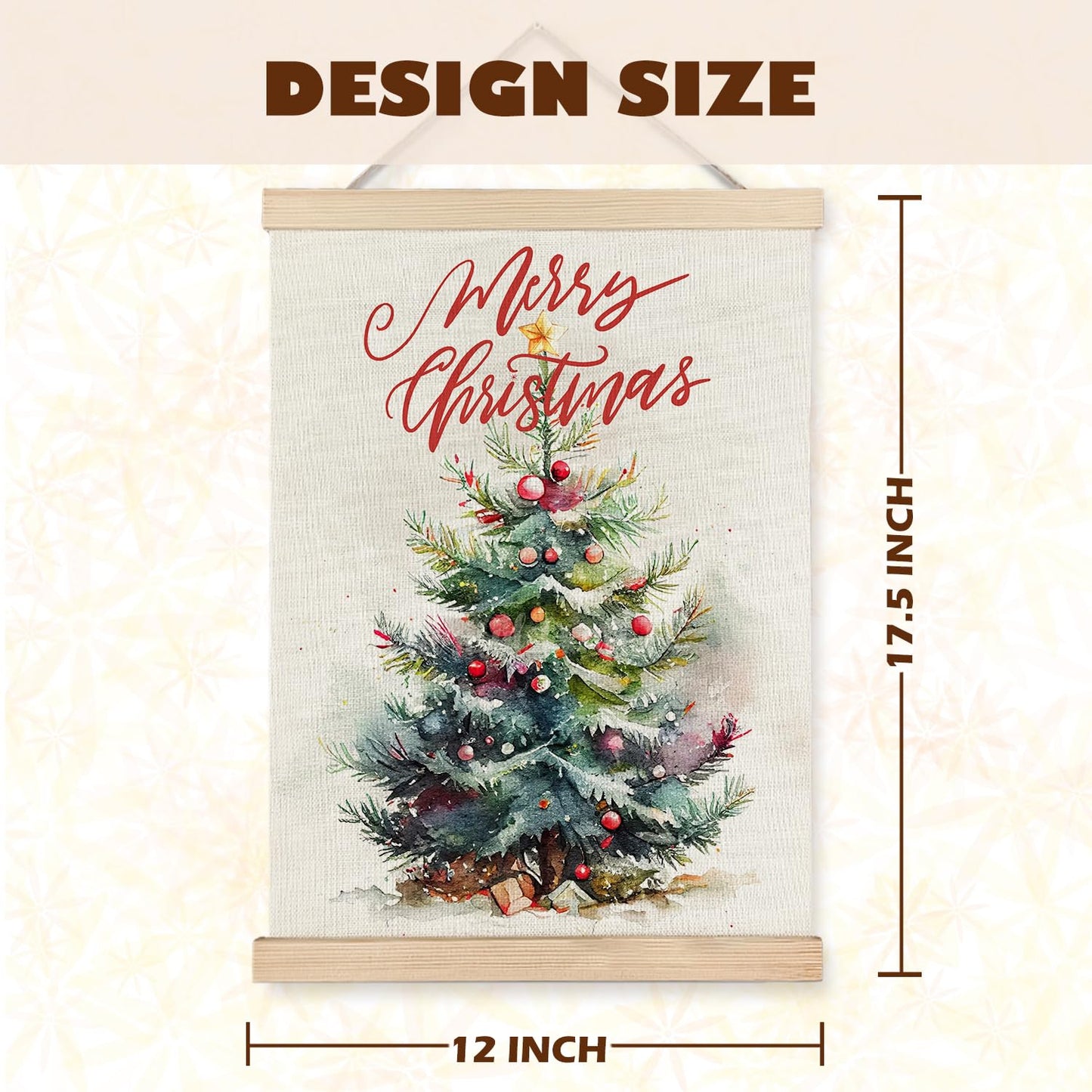 LUVADIAN Merry Christmas Wall Art with Wood Poster Hanger Set of 2, Christmas Tree Wall Decor Santa Claus Snowman Posters Artwork for Walls Decorations, 12x16 Inches