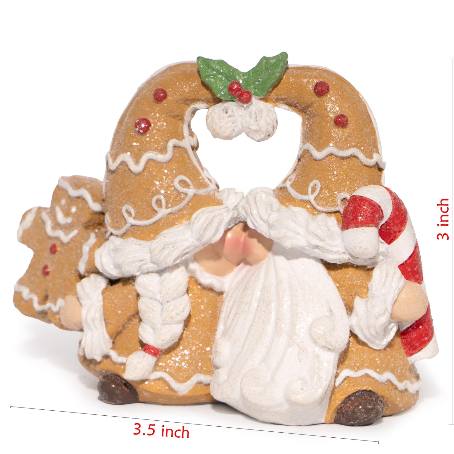 Hodao Christmas Gingerbread Gnome Decoration Xmas Elf Figurines Winter Decor Handmade Scandinavian Tomte Gnome for Xmas Decor Gingerbread Gifts - Christmas Day Party Home Decor