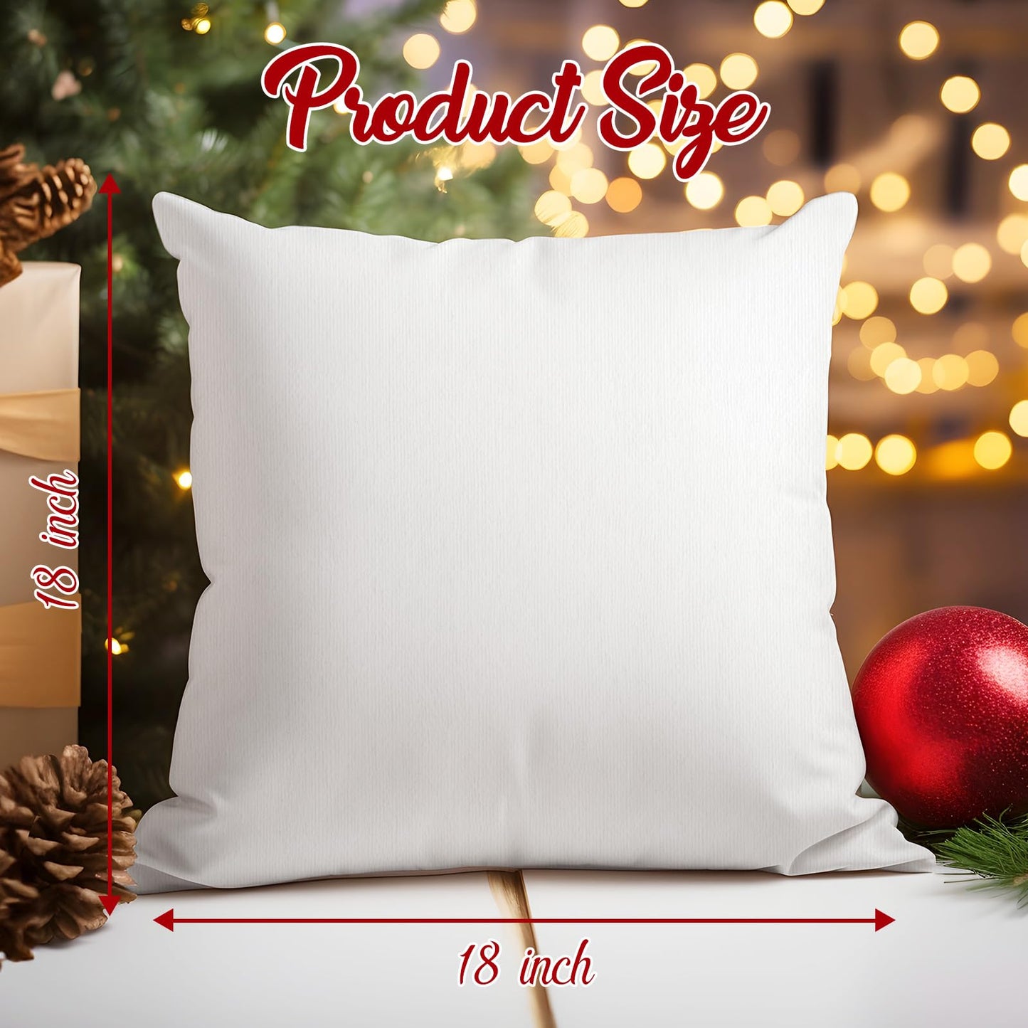Brightown Red Christmas Pillow Covers 18x18 Set of 4 Christmas Decorations Winter Holiday Decor Throw Cushion Case for Home Couch