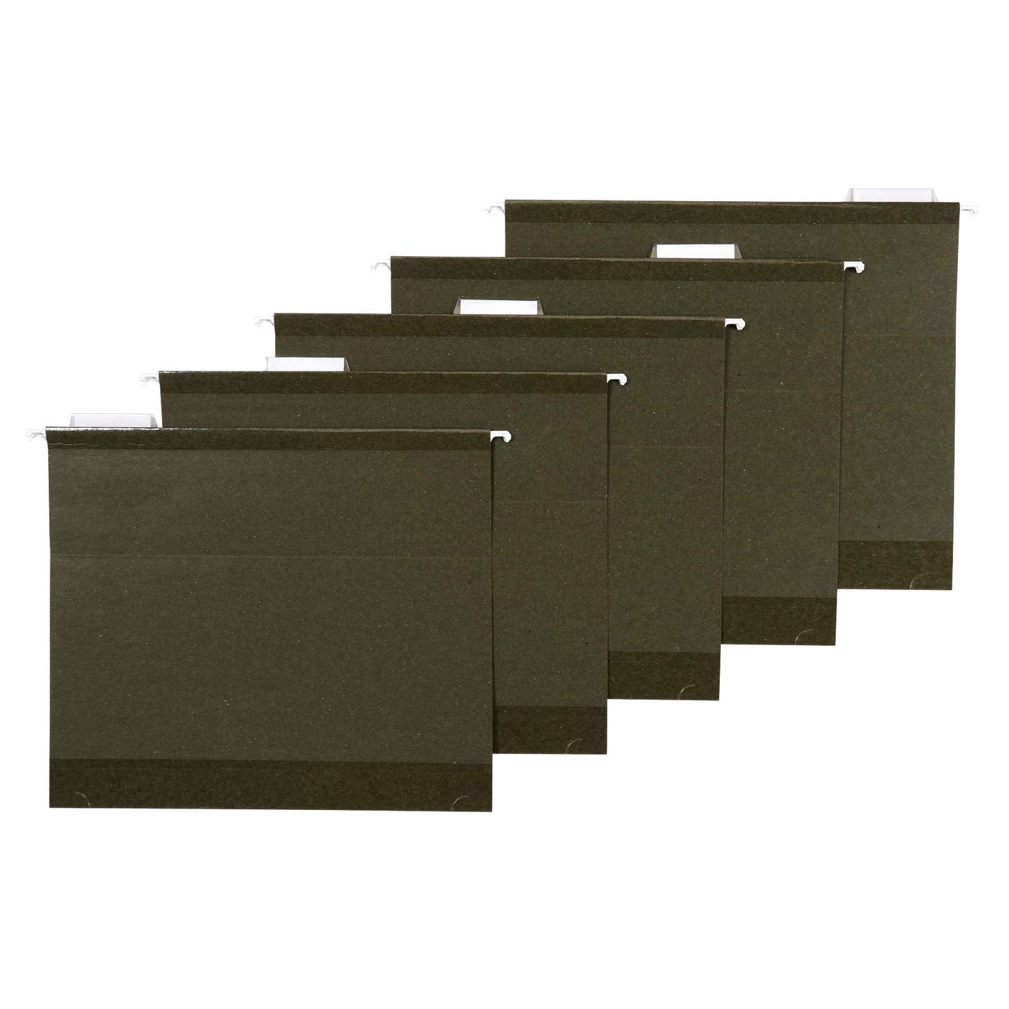 Amazon Basics Hanging File Folders, Letter Size, Standard Green, 1/5-Cut Adjustable Tabs, Reinforced Extra Capacity for Bulky Files, 25 Per Box