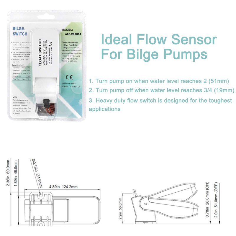 Sanuke Bilge Pump for Boat 12V 1500GPH Submersible Marine Pump for Portable Boat Accessories,Low Noise Electric with float switch