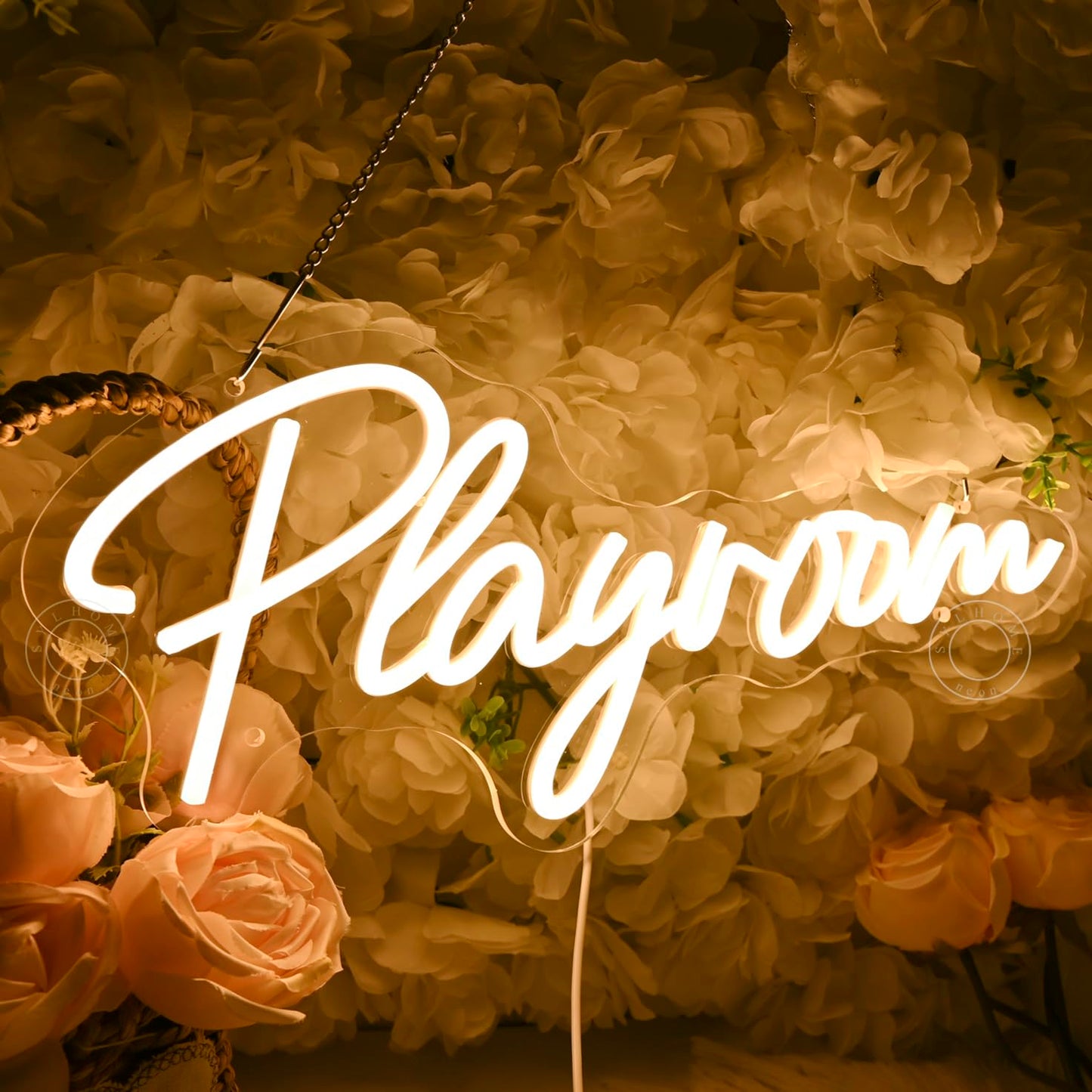 SYLHOME Playroom Led Neon Light Sign Nursery Kids Room Bedroom Classroom Game Room Wall Sign Decor Birthday Christmas Gifts 15.75" X 7.28" USB Warm White