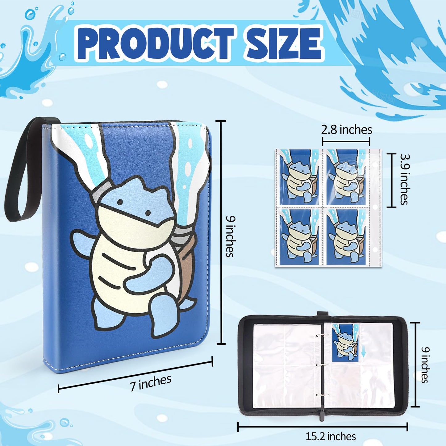 Collectible Trading Card Albums, 400 Card Holders with 50 Removable Sleeves, Portable 4 Pockets Collectible Trading Card Binder, PU Card Collection Binder for MTG, TCG, Sport Card, Game Cards