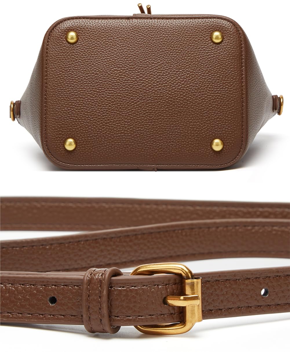 Women Bucket Bag PU Leather Hobo Bag Fashion Shoulder Crossbody Vintage Tote Small Handabg Purse