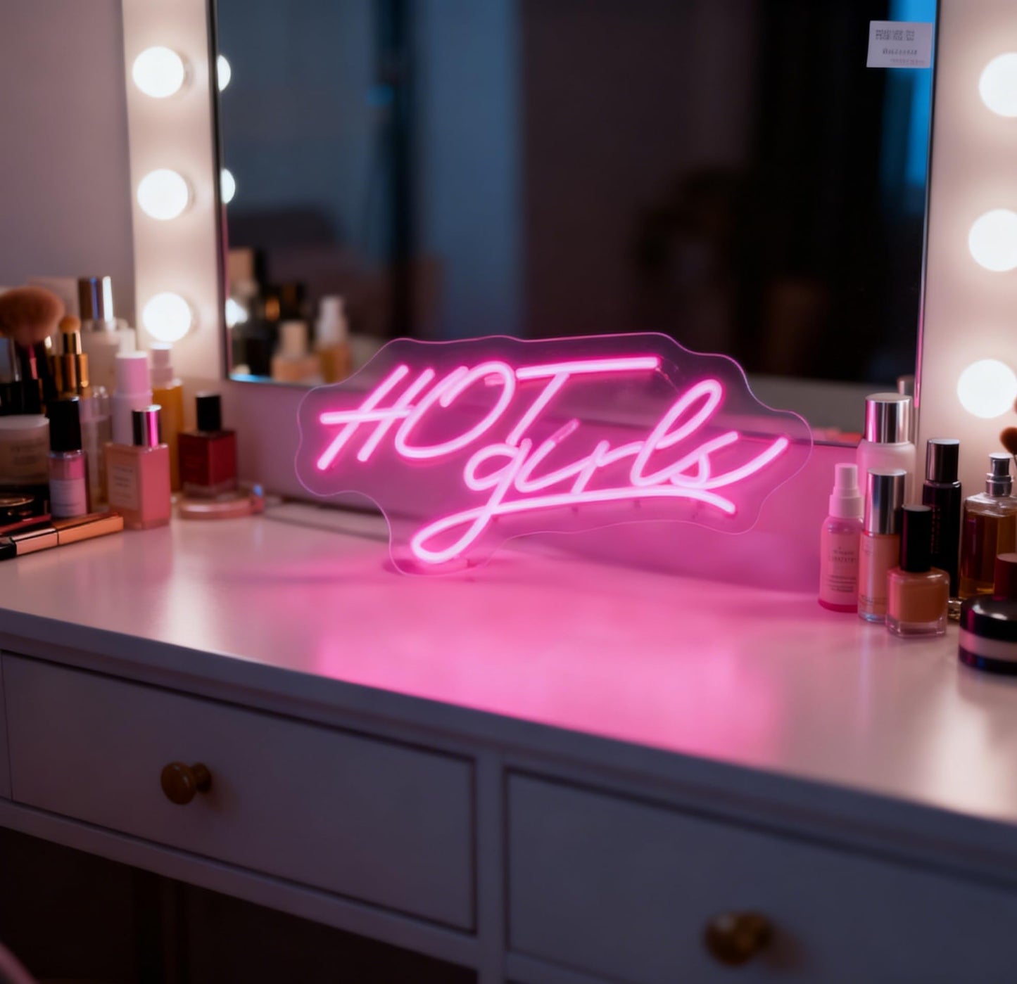 Hot Girls LED Neon Sign - USB Powered Dimmable Neon Light for Bedroom Dorm Living Room Home Decor Party Wall Table Cafe Bar Art Decorations Gift for Teen Girls Young Women 16.1 x 9.1 In
