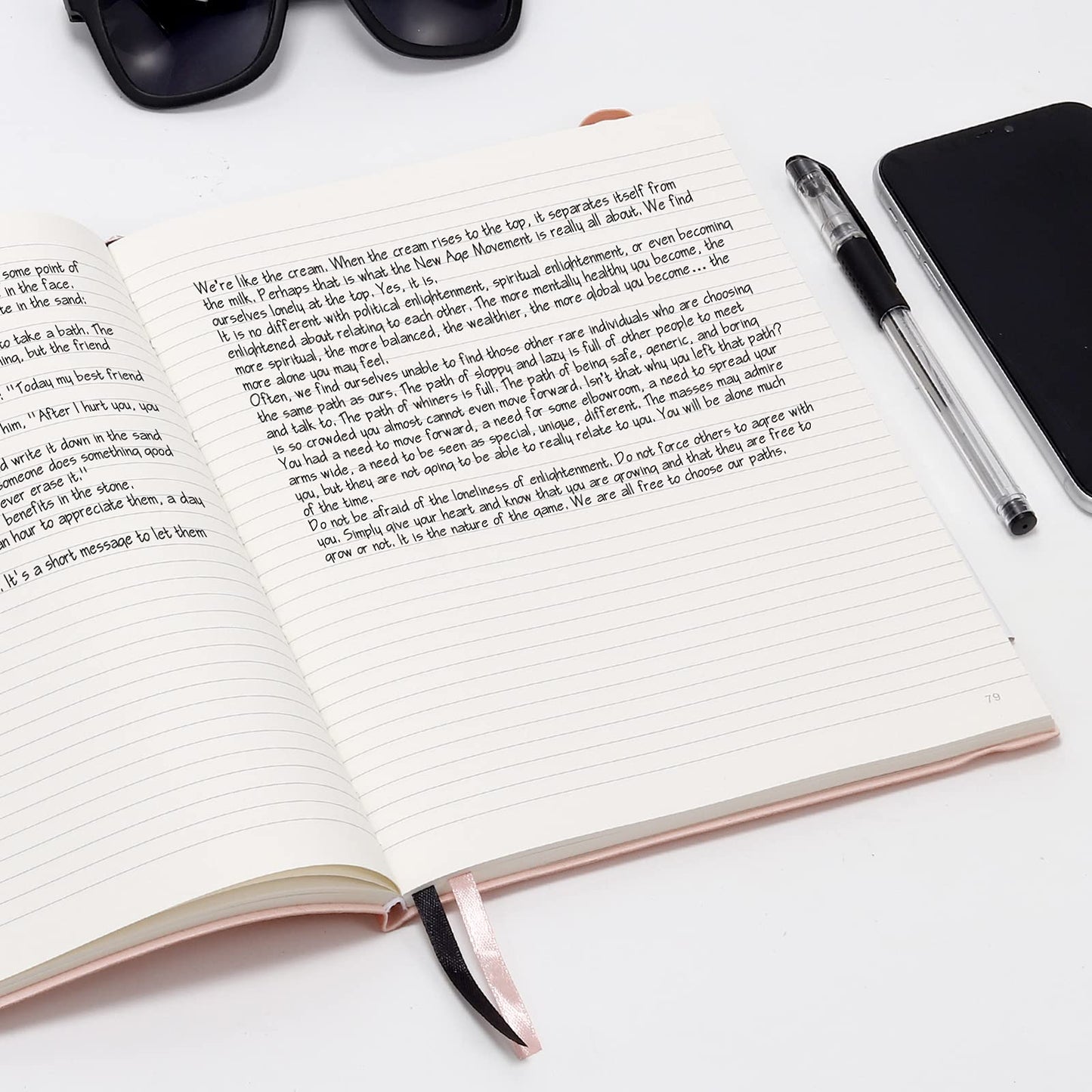 Wiisdatek B5 College Ruled Notebooks - 2 Pack B5 Large Journal Notebooks with 376 Numbered Pages,100gsm Thick Lined Paper,Soft PU Leather Cover,7.6 X 10 inch(BLACK)
