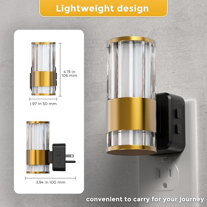 L LOHAS LED Night Light, Automatic Night Lights Plug into Wall, 2 Pack 0-100LM Adjustable Brightness Night Light, Dimmable Night Lights Plug in with Auto Light Sensor, for Bedroom Hallway Home Decor
