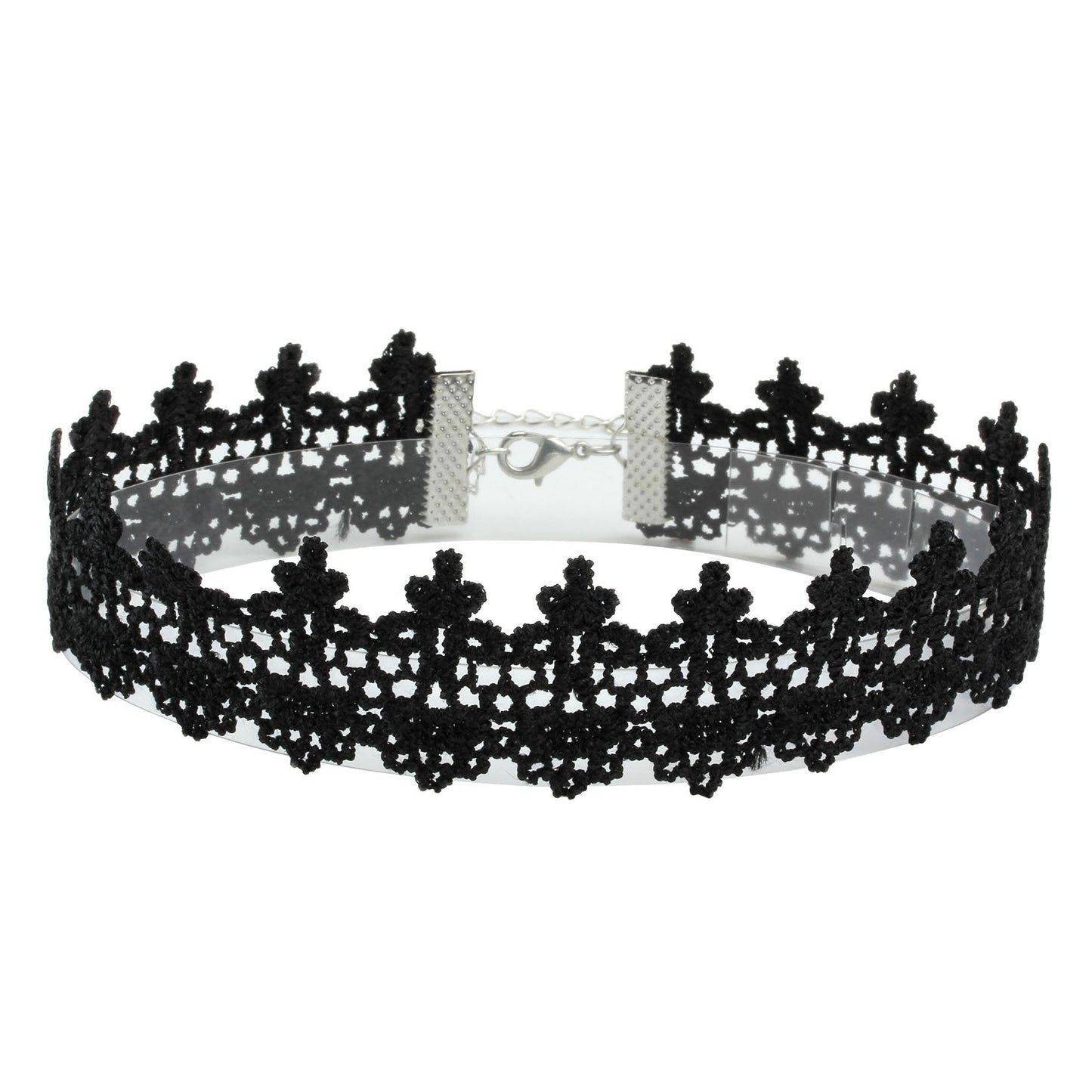 Eigso 8Pcs Gothic Tattoo Lace Choker Necklaces Set for Women Adjustable Black Collar Choker