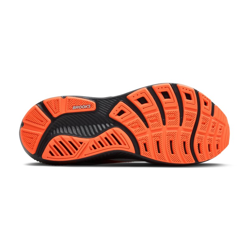 Brooks Men’s Ghost 17 Neutral Running Shoe - Oyster Mushroom/Orange/Ebony - 8 Narrow
