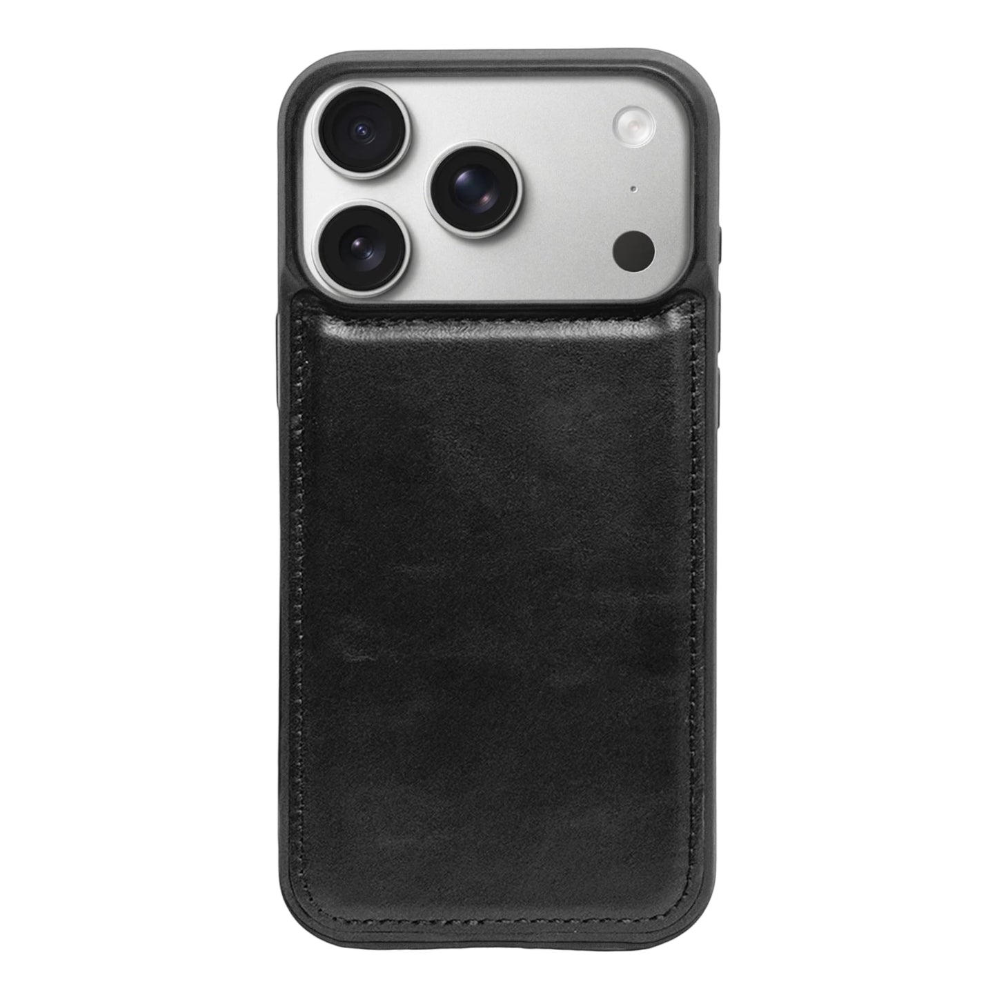 HARDISTON Genuine Leather Handmade Wallet Case Compatible with iPhone 17 Pro - MagSafe Compatible - Detachable Magnetic Flip Cover with Card Holders - Horizontal Kickstand (Black)