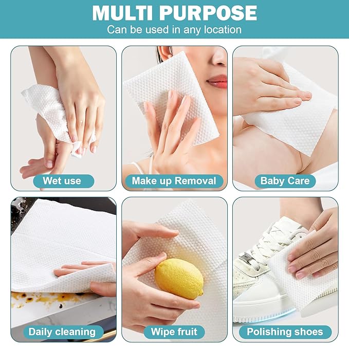Face Towels, Disposable Face Towel 100 Count, Makeup Remover Dry Wipes