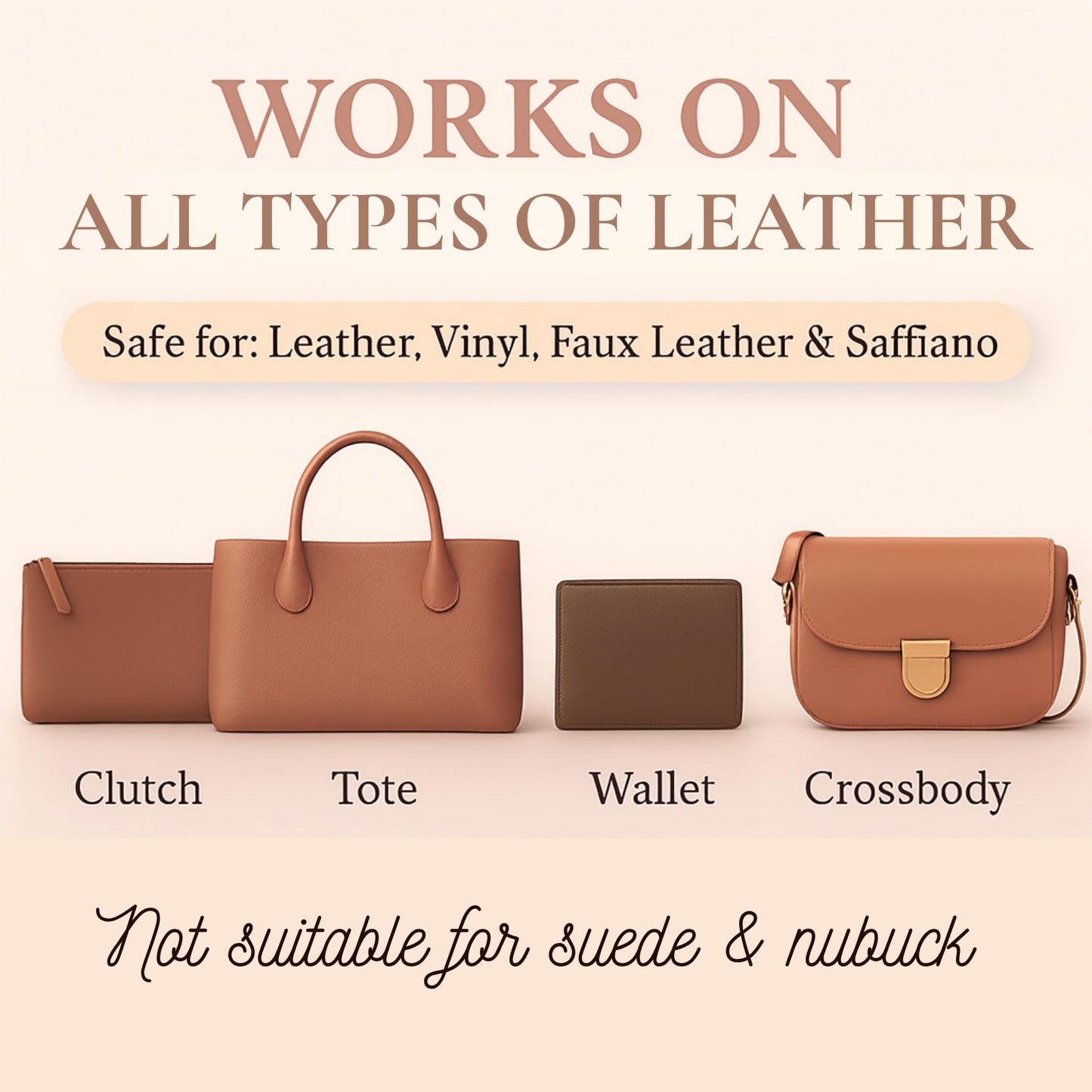 Leather Purse Cleaner & Conditioner Kit – 4pc Set with 4oz Cleaner, 4oz Conditioner, Microfiber Cloth & Applicator Sponge – Leather Bag & Handbag Care for Luxury Purses & Designer Bags