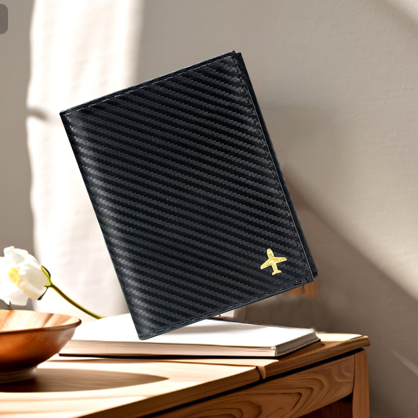 iSamzan Pilot Wallet Passport Holder - Microfiber Fabric Leather Pilot Passport Wallet Accessories