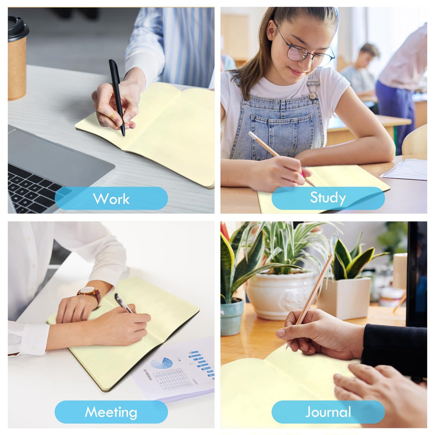YUQILIN 100 Pack Notebooks Bulk, Journaling Kraft Notebooks 5.5 x 8.3 A5 Softcover Notebook for Travelers Students Office Writing Sketch Travel Journal Notepad with 72 Pages 36 Sheets (Brown-Unlined)