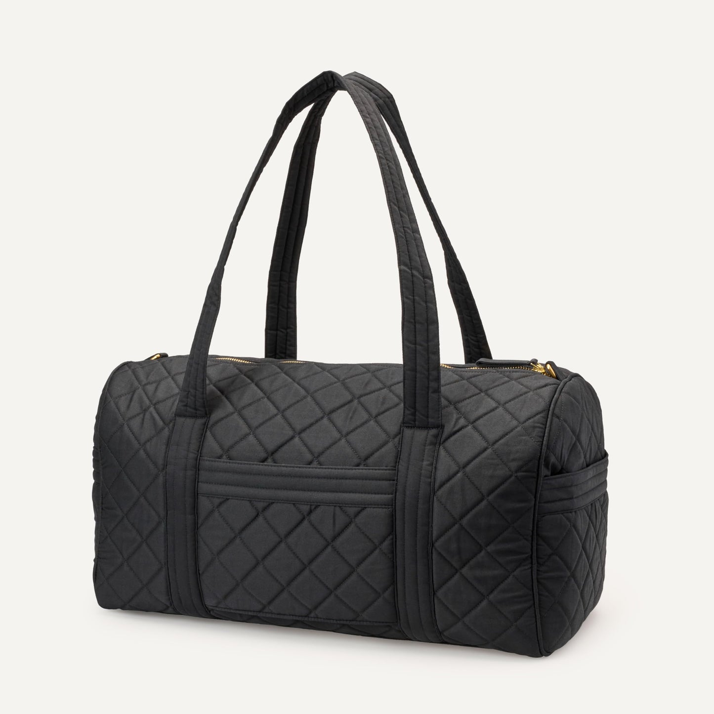 Amazon Essentials Women's Quilted Weekender Duffel Gym Bag with Trolley Sleeve, Black, One Size