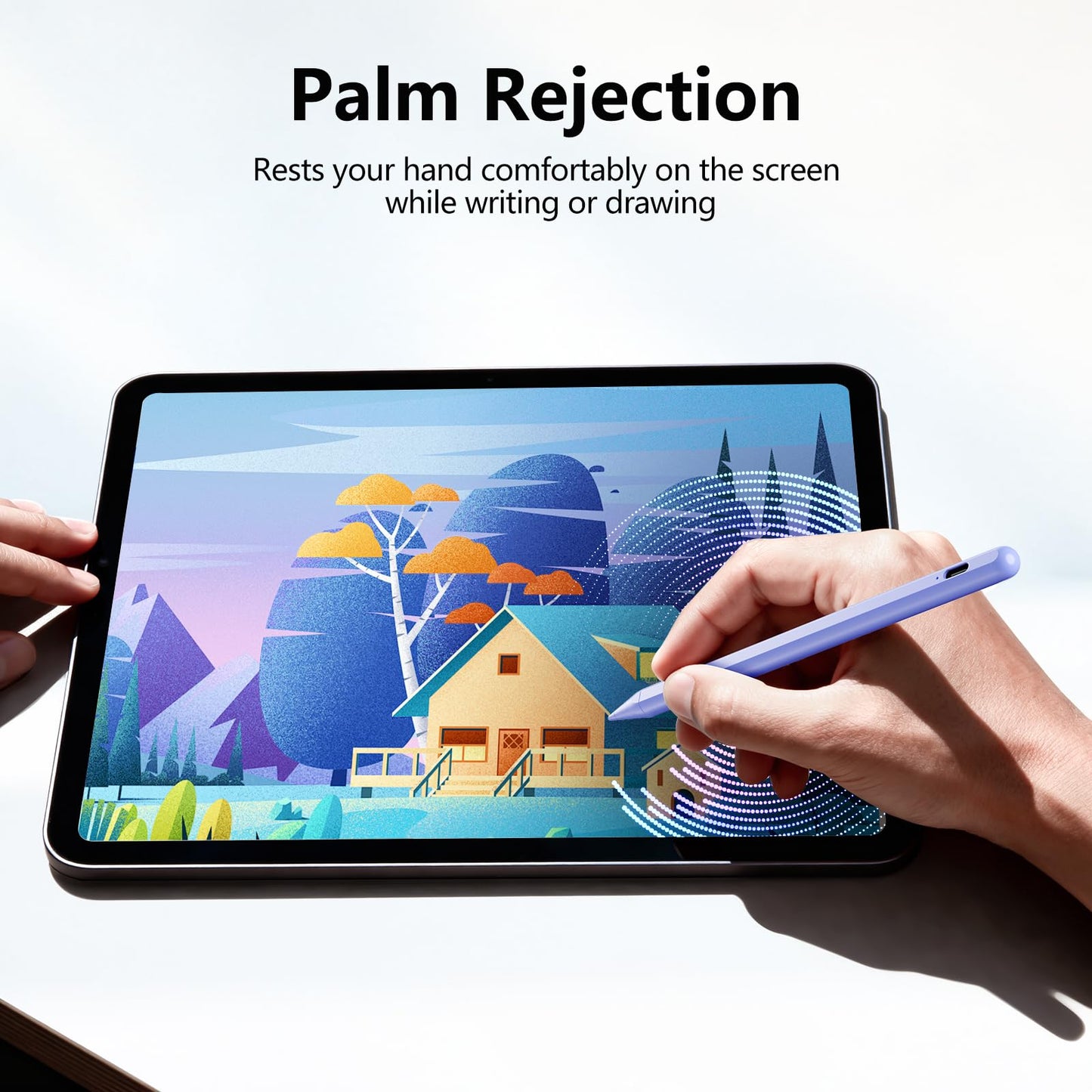 Stylus Pen for iPad 6th-11th Generation-2X Fast Charge Active Pencil Compatible with 2018-2026 Apple iPad Pro 11"/12.9"/M4, iPad Air 3/4/5/M2/M3/M4,iPad mini 5/6/7 Gen-Purple