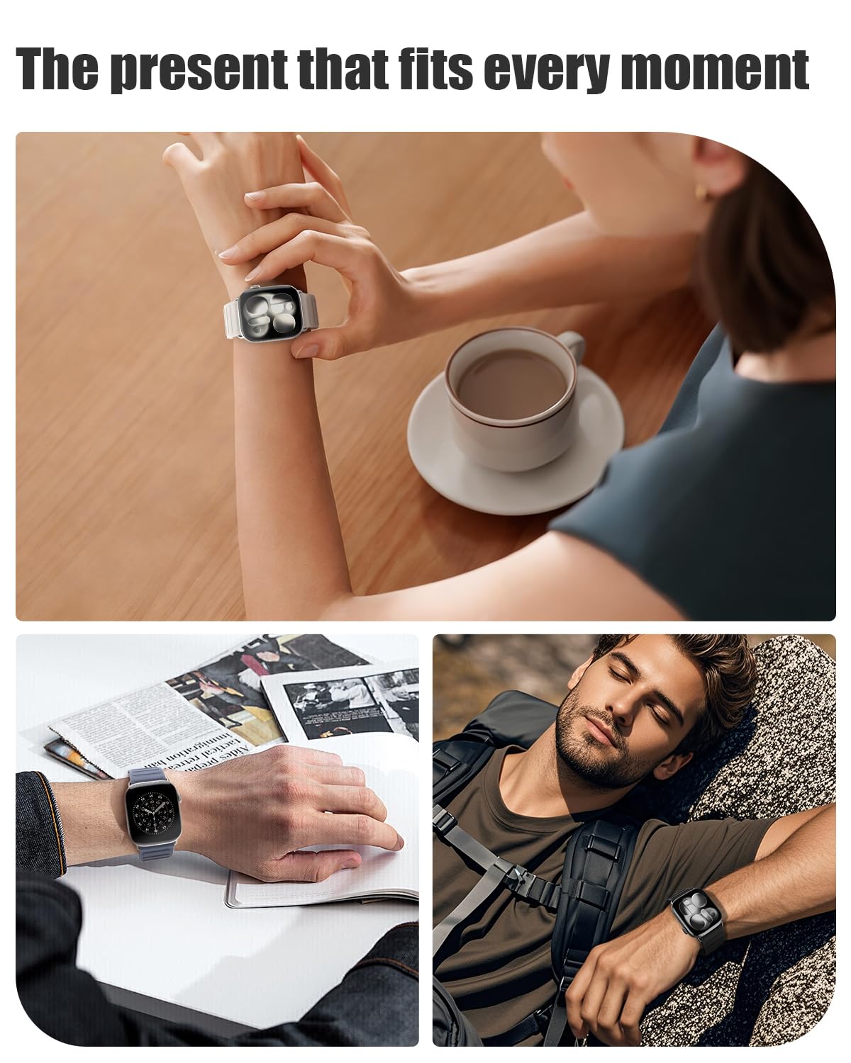 Magnetic Sport Bands Patented Compatible with Apple Watch Band 49mm 46mm 45mm 40mm 44mm 38mm 41mm 42mm for Men Women, Nylon Strap Replacement for iWatch Ultra/3/2/1 Series 11 10 9 8 7 6 5 4 3 2 1 SE