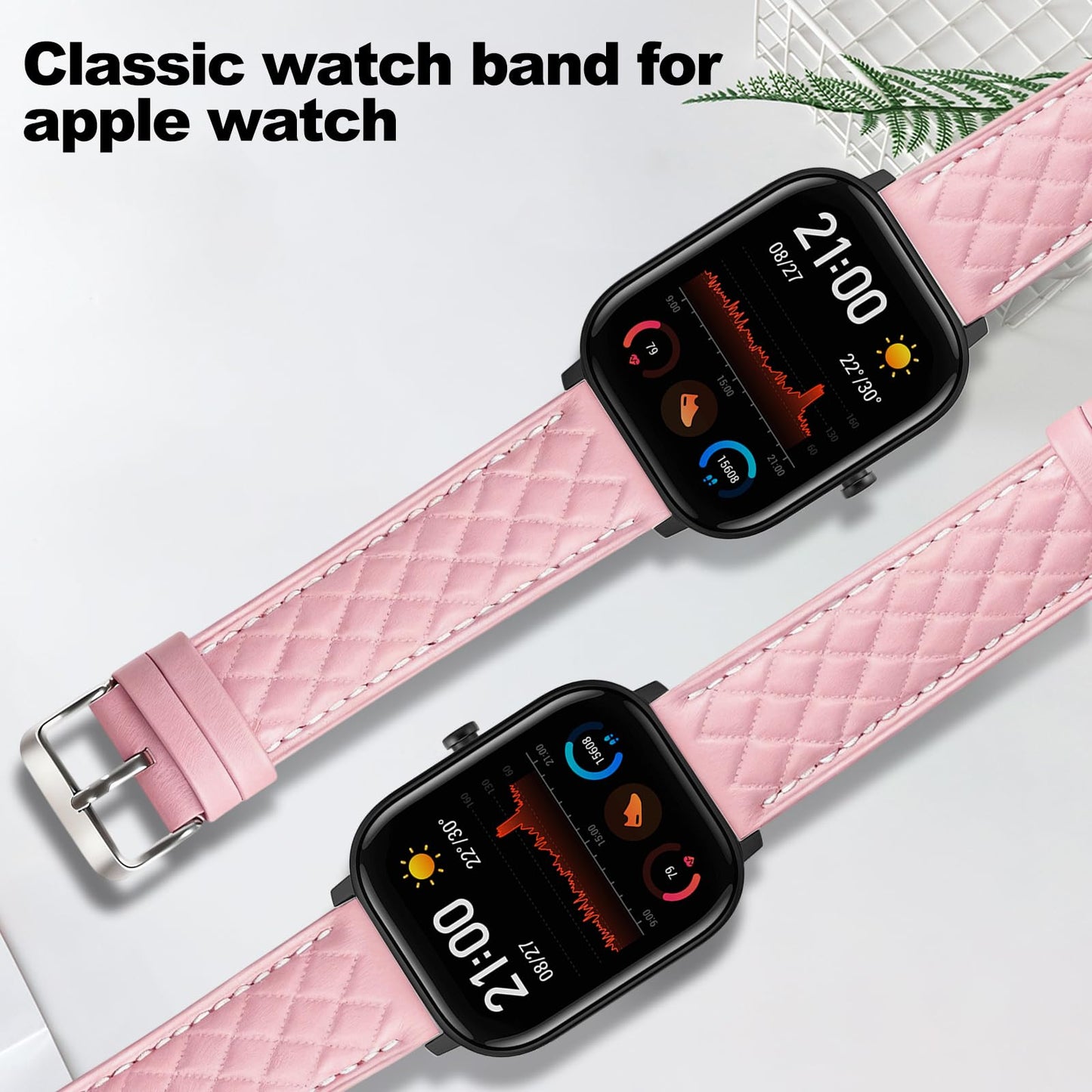 Women Genuine Lether Watch Band for Apple Watch, Dressy Soft Leather Watch Strap for Small Wrist, Compatible with Apple Watch Series 11 10 9 8 7 6 SE Ultra 3 2 1 38mm 40mm 41mm 42mm 44mm 45mm 46mm 49mm