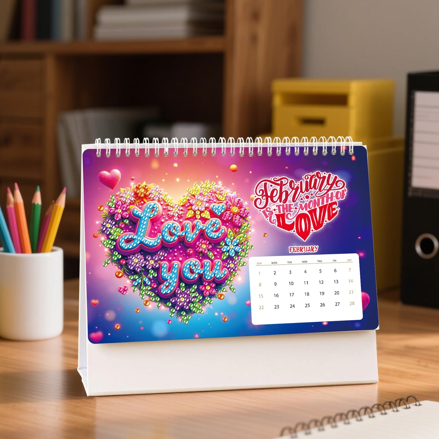 ILYUFO 2026 Diamond Painting Calendar, Diamond Art Kits for Adults, Ideal Desktop Ornaments & Thoughtful Female Gifts (Butterfly and Flower)