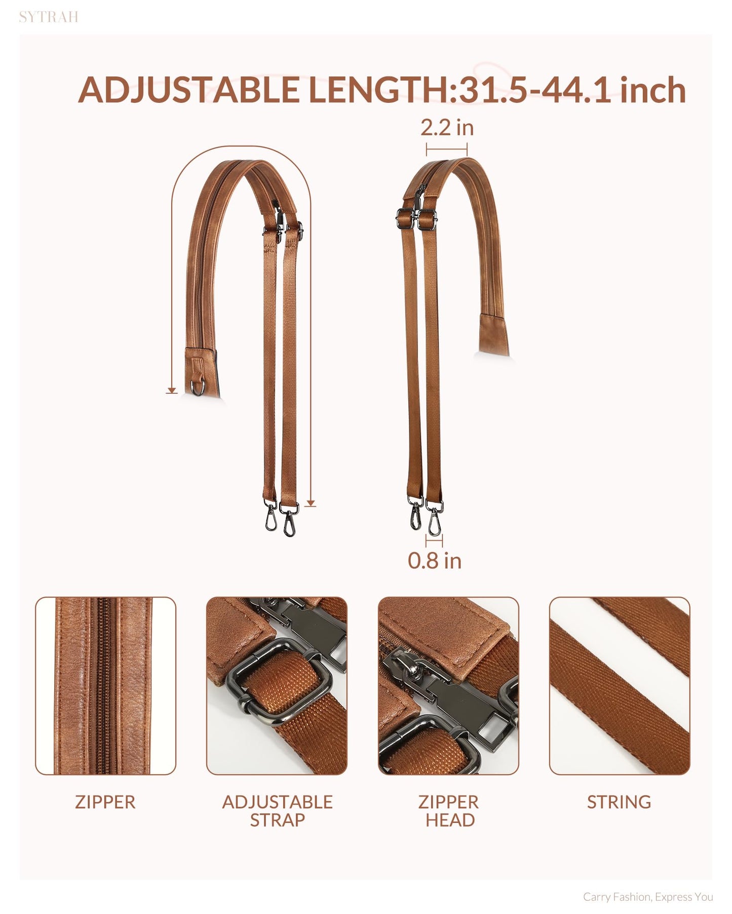 SYTRAH Sling Bag for Women, Crossbody Bags for Women Trendy Crossbody purse Vegan Leather Sling Backpack Chest Bag with Dual purpose Strap, Beige Brown