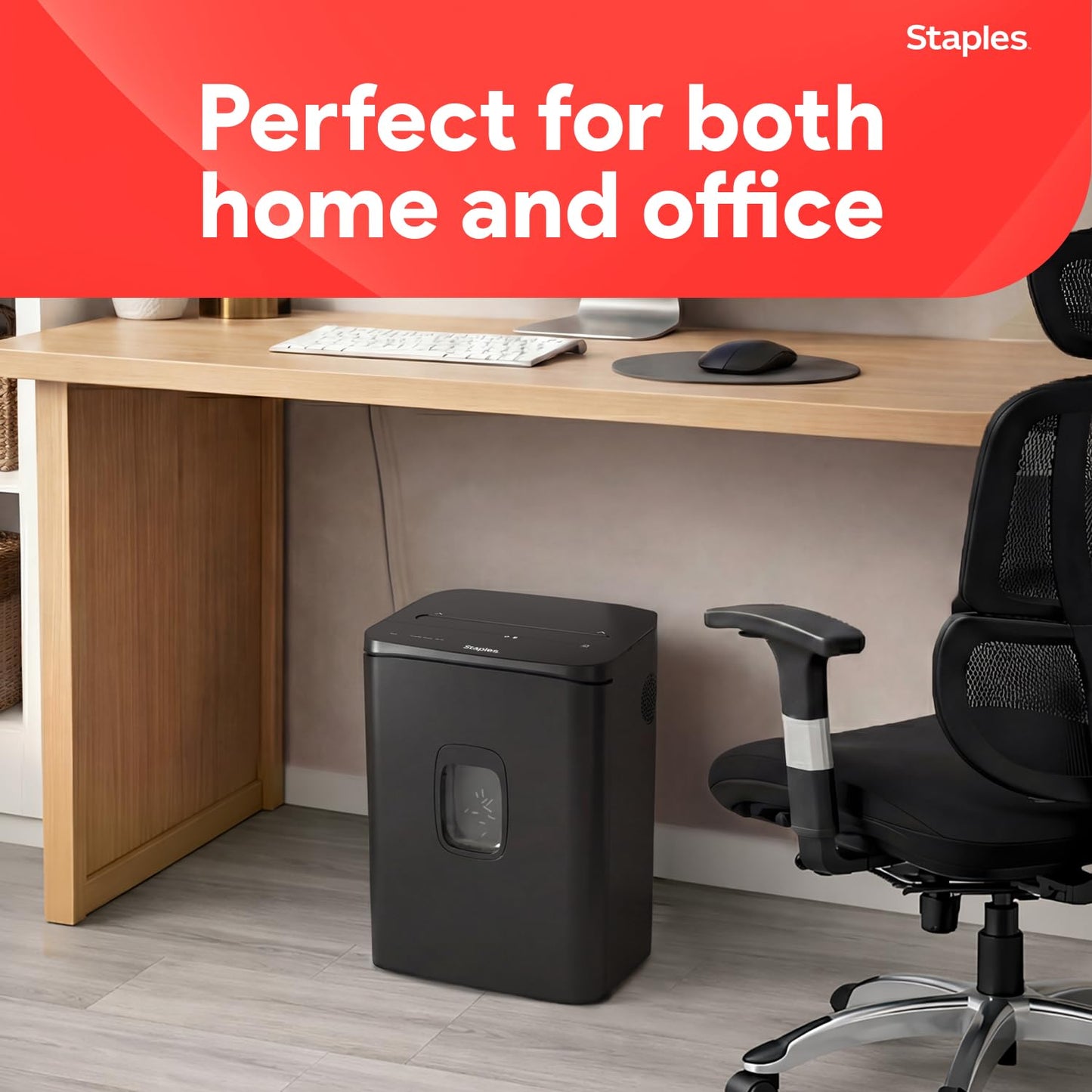 Staples 24-Sheet Cross-Cut Paper Shredder, High-Capacity Office Shredder, Shreds Paper/Credit Cards/CDs, 7.4 Gallon, Black