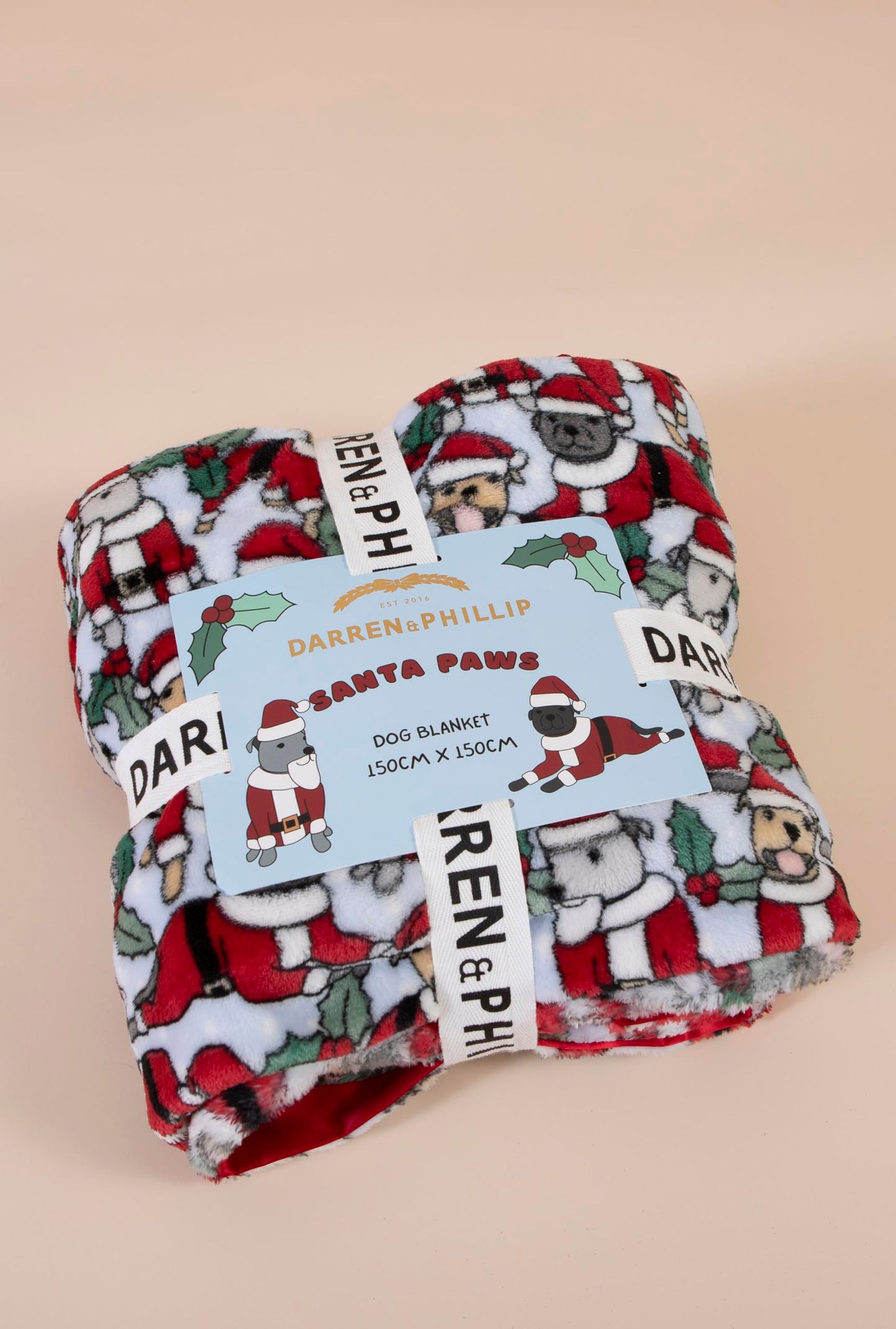 Darren & Phillip Santa Paws Blanket - Ultra-Soft Blankets Made with Plush Fleece - Perfect as a Dog Bed Blanket or for Cuddling with Your Pup - Ultra-Snuggly Blankets for Dogs & Humans
