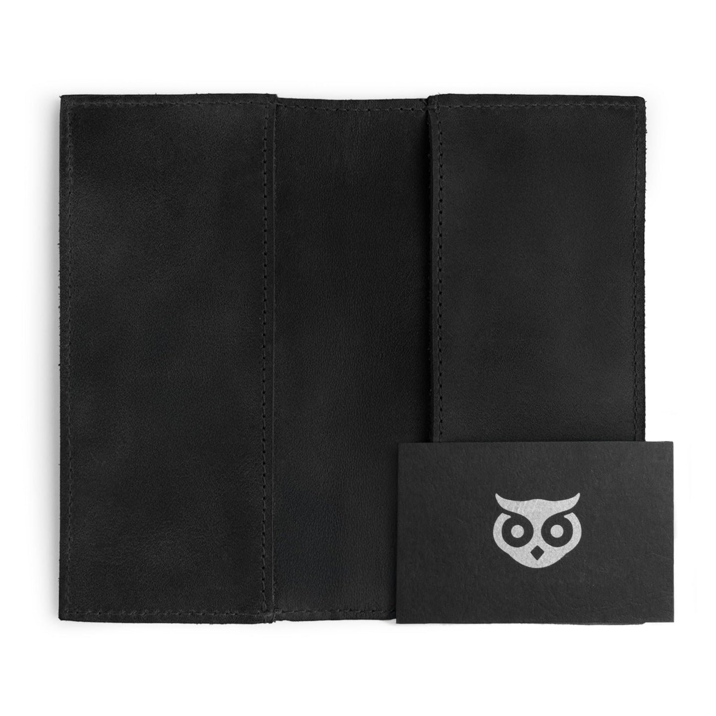 Hide & Drink, Checkbook Cover, Minimalist Organizer for Personal or Business Finances, Bill Holder, Full Grain Leather, Handmade, Charcoal Black