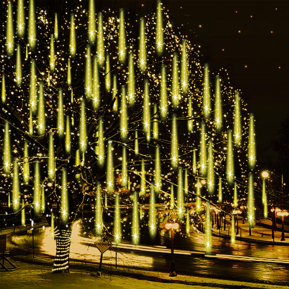 Adecorty Christmas Lights Outdoor, UL Certified Falling Rain Drop Light