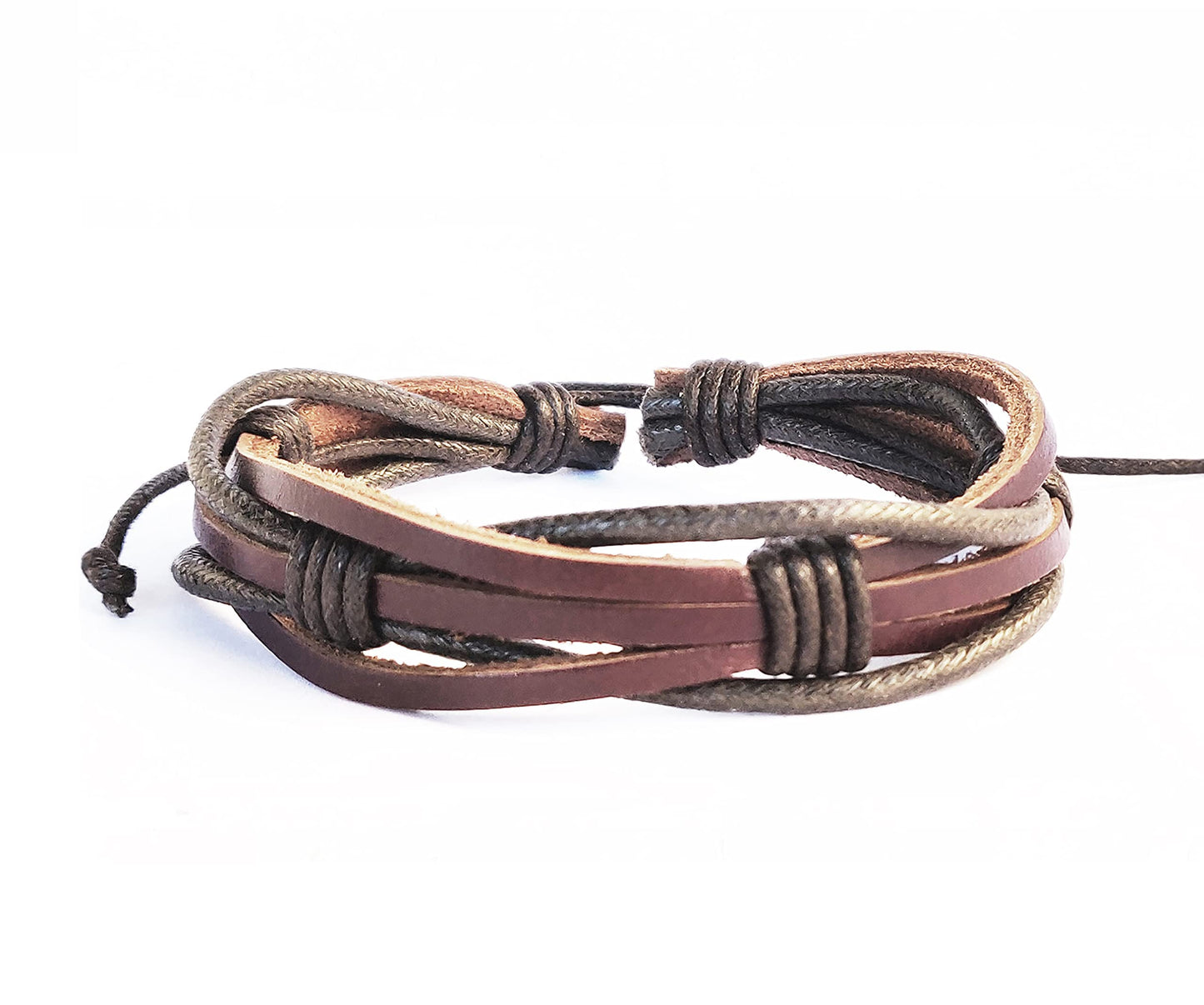 BeGenuine Store Mens Leather Bracelet Braided Brown Rustic Gift For Dad Fathers Day Cuff Wrist Band Rope Bracelet for Guys